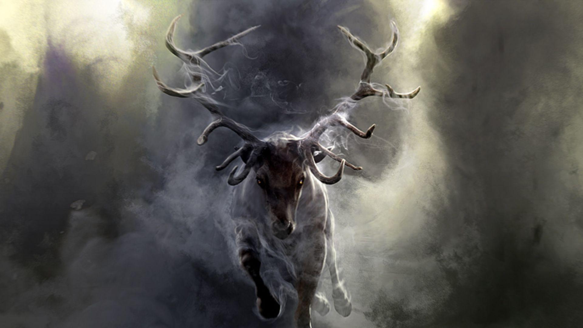 Wallpapers : deer, sky, smoke, horns, Run, darkness, screenshot, horn