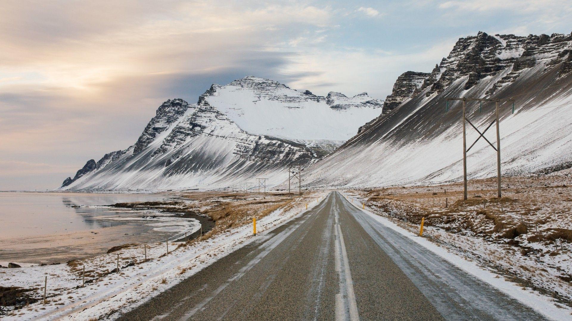 nature, Landscape, Mountain, Winter, Snow, Snowy Peak, Road