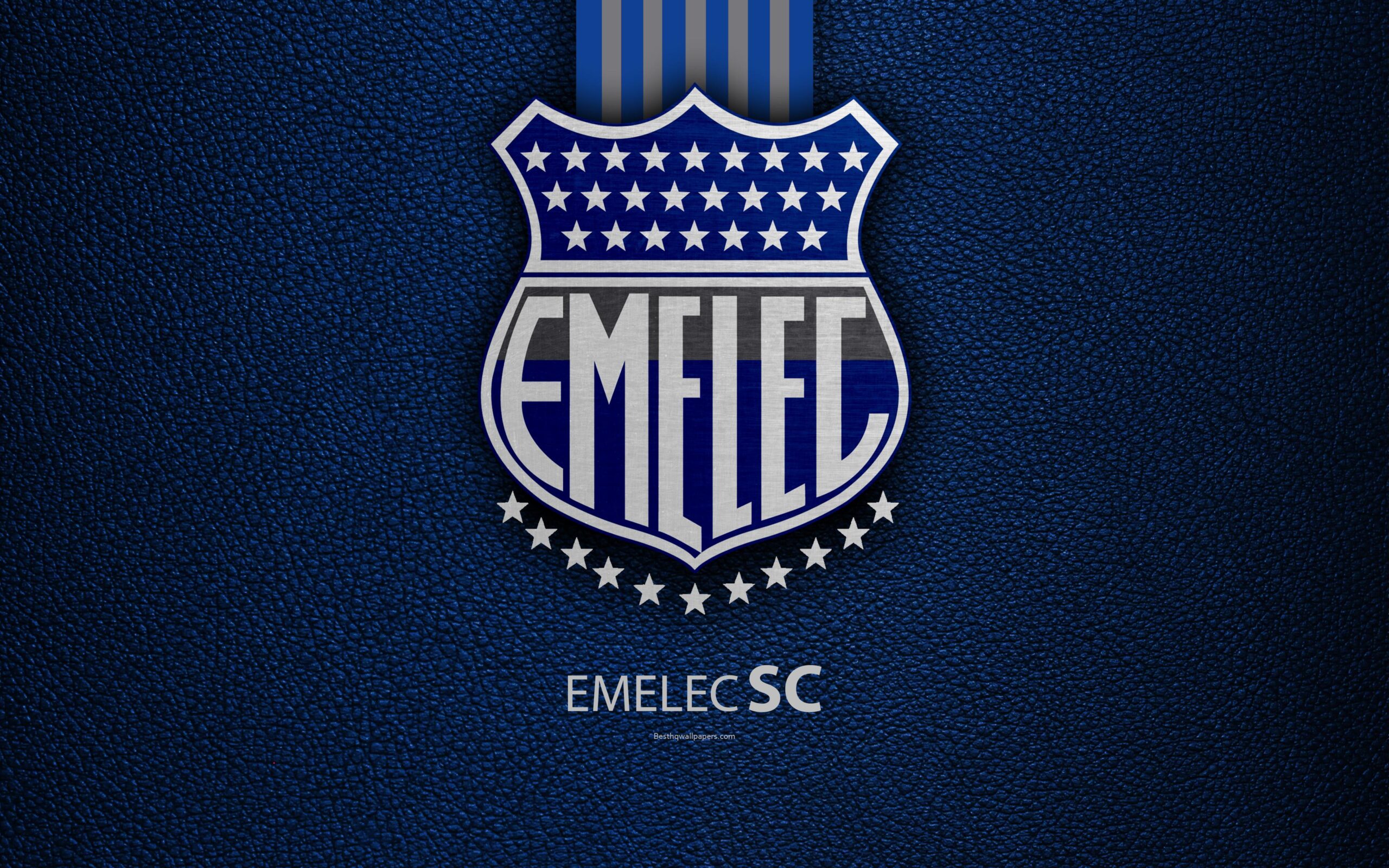 Download wallpapers CS Emelec, 4k, leather texture, Ecuadorian