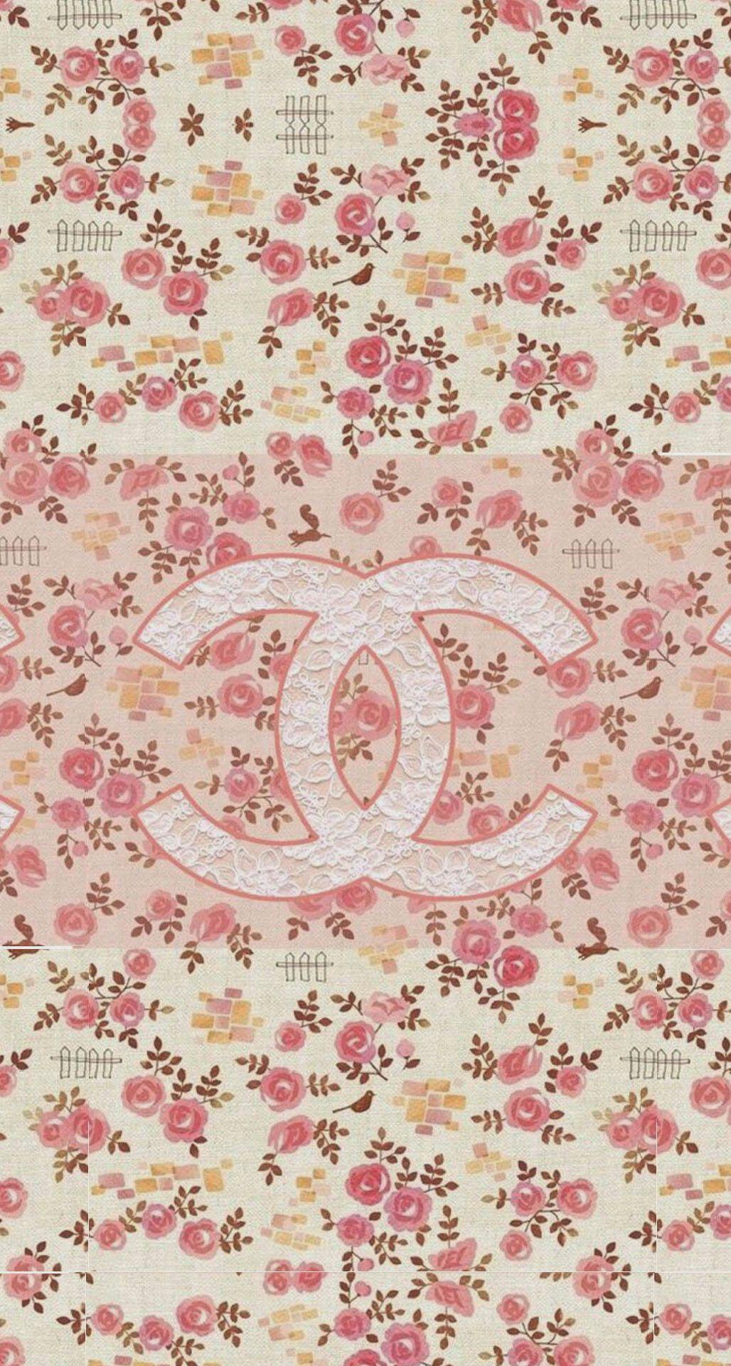 Coco Chanel Flowers Pattern Logo iPhone 6 Plus HD Wallpaper