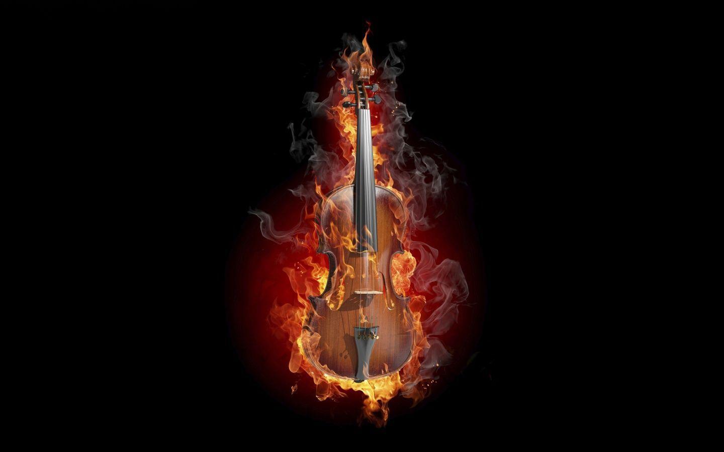 Burning Cello Windows 8 Wallpapers