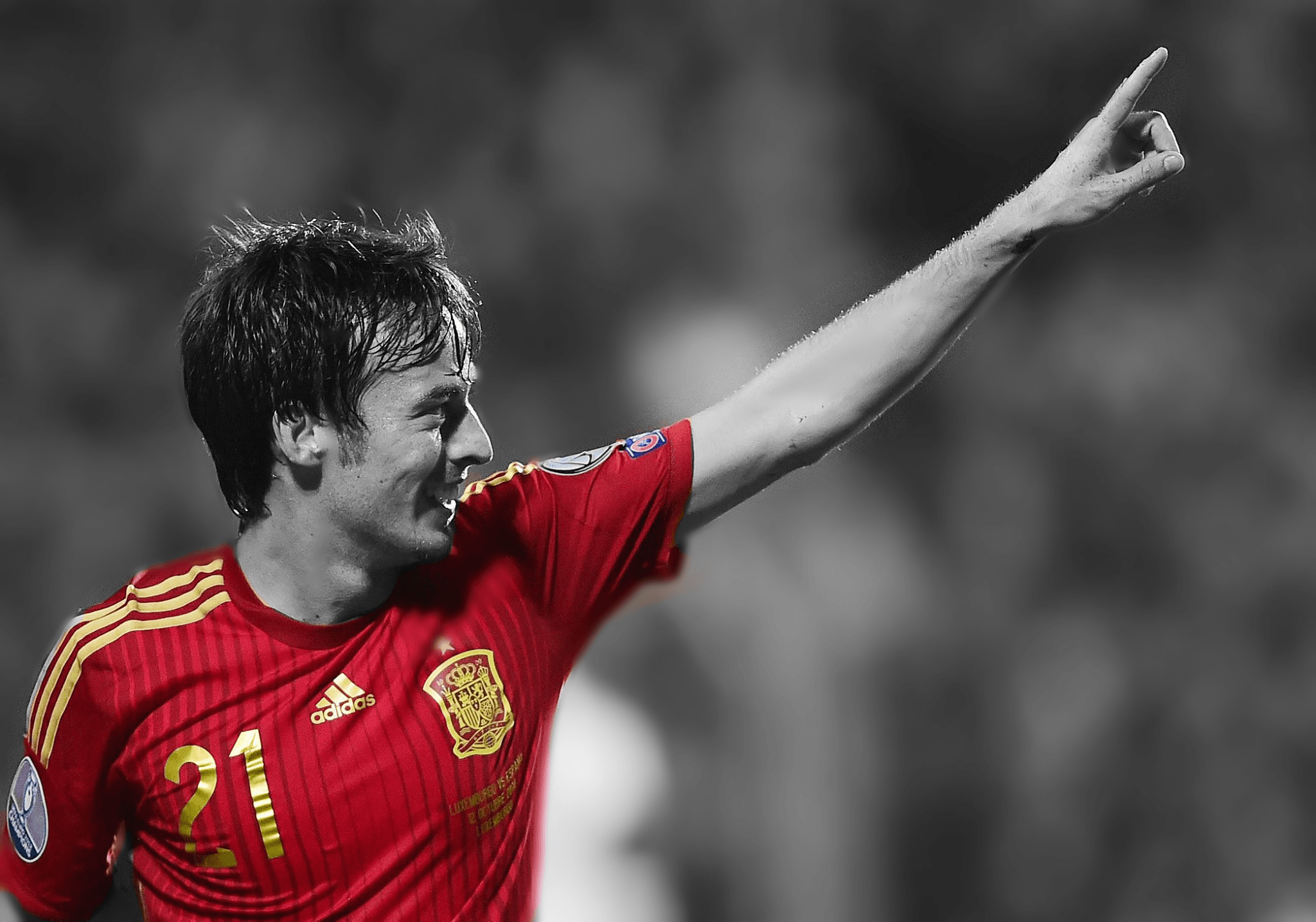 David Silva, Footballers, Selective Coloring Wallpapers HD