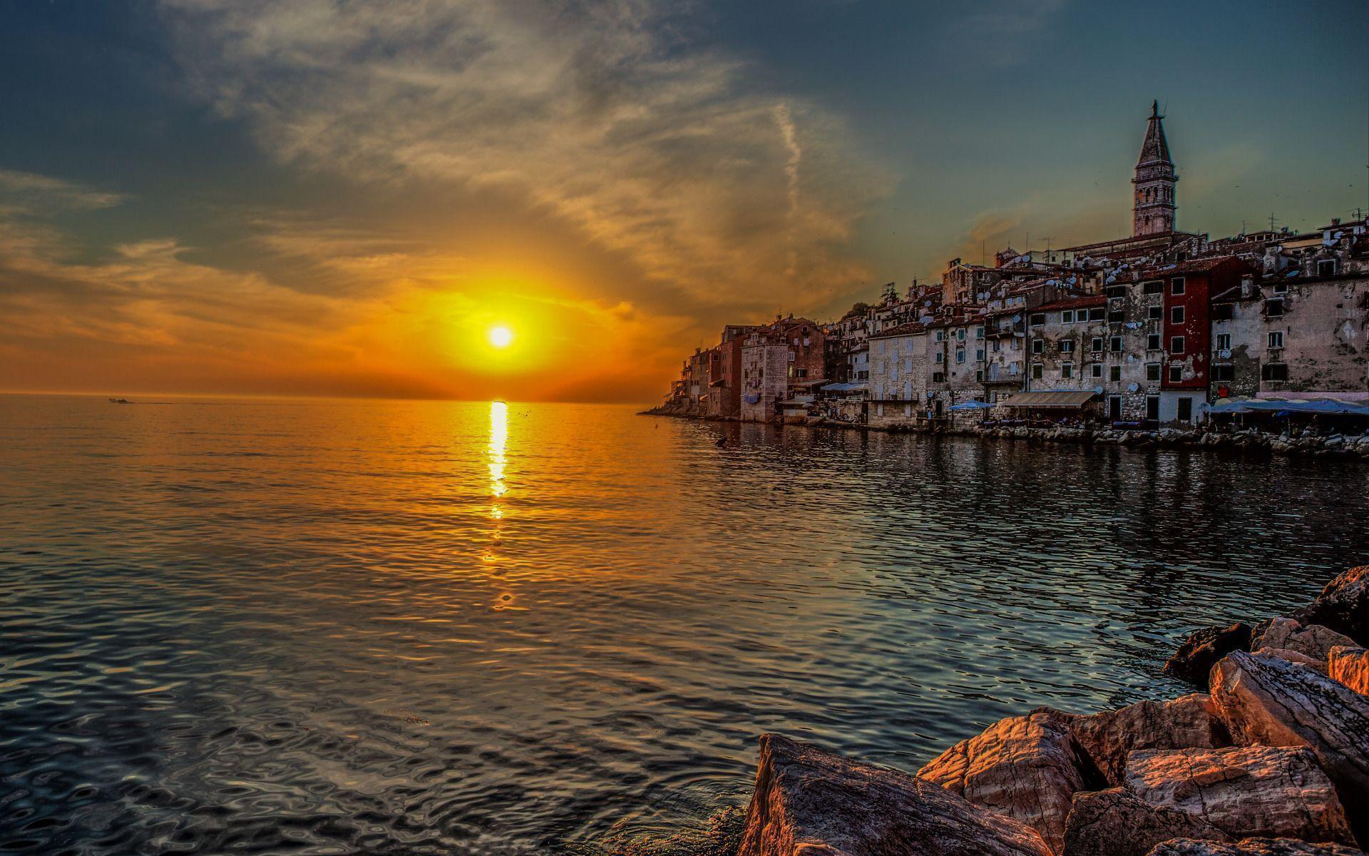 Sunset In Old Town Croatia Wallpapers Wallpapers