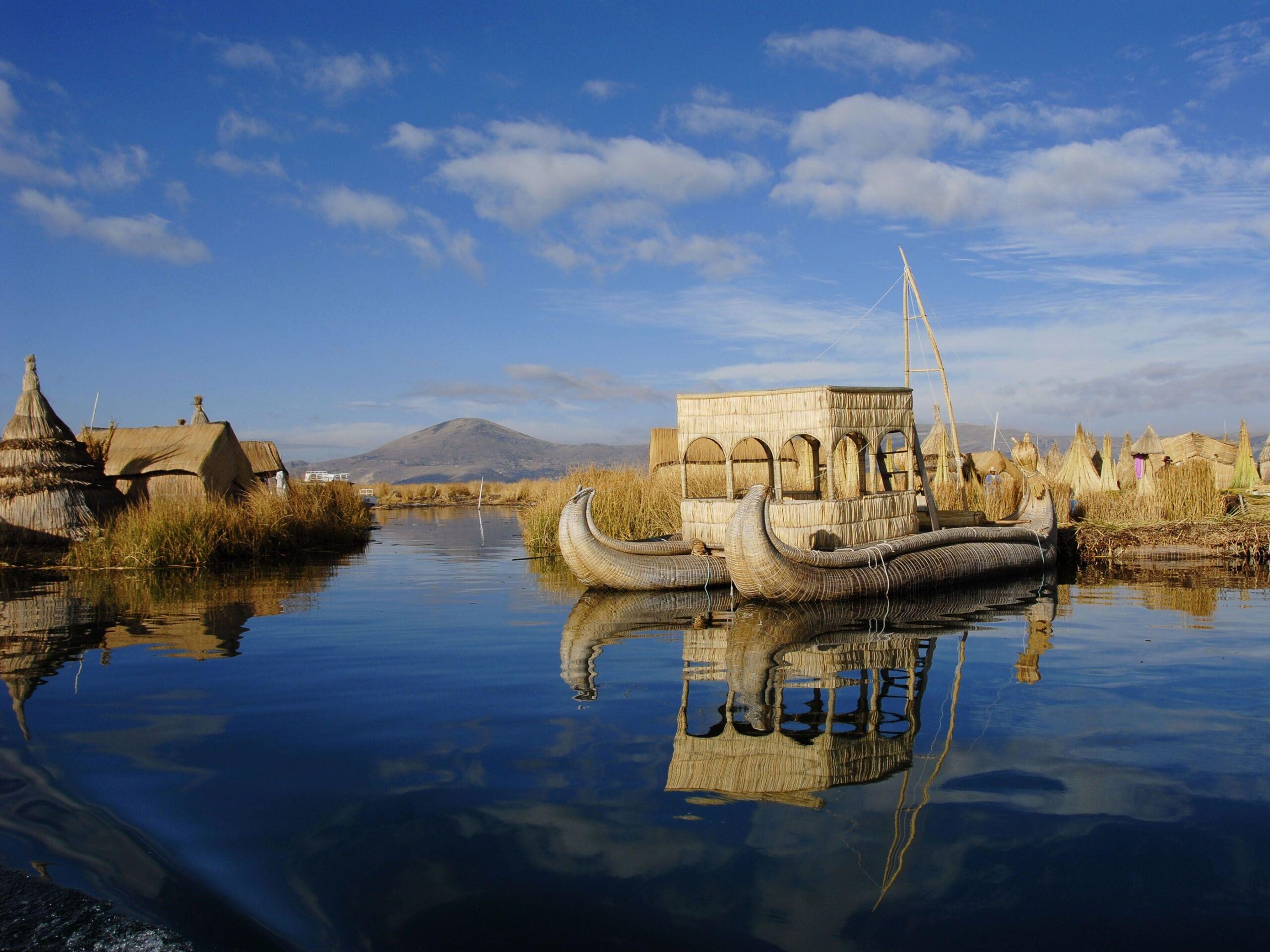 Floating Uros Islands, Lake Titicaca Puno, Peru