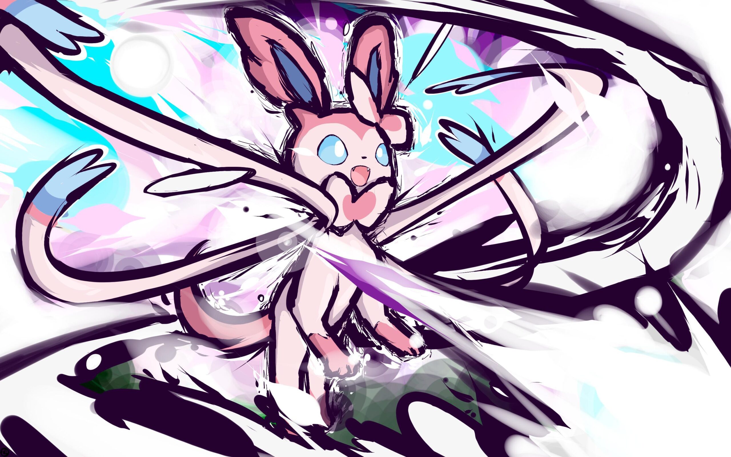 Sylveon is havin’ a blast kickin’ some ass ;D : pokemon