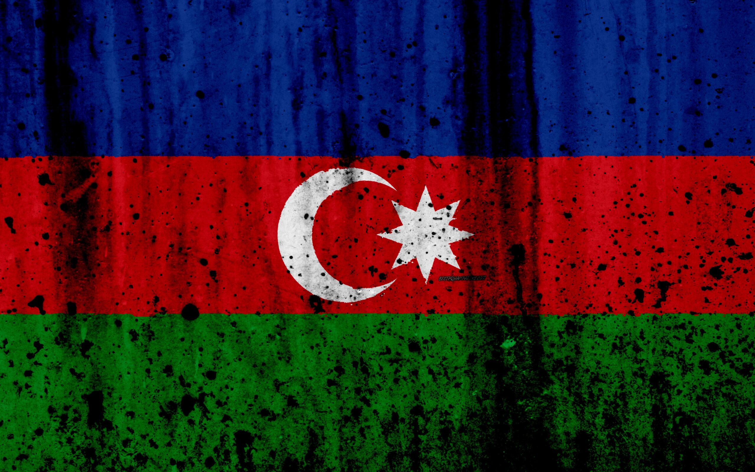 Download wallpapers Azerbaijani flag, 4k, grunge, flag of Azerbaijan