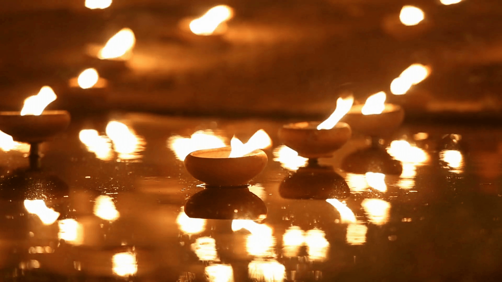 Magha puja day, Monks light the candle for buddha, Chiangmai