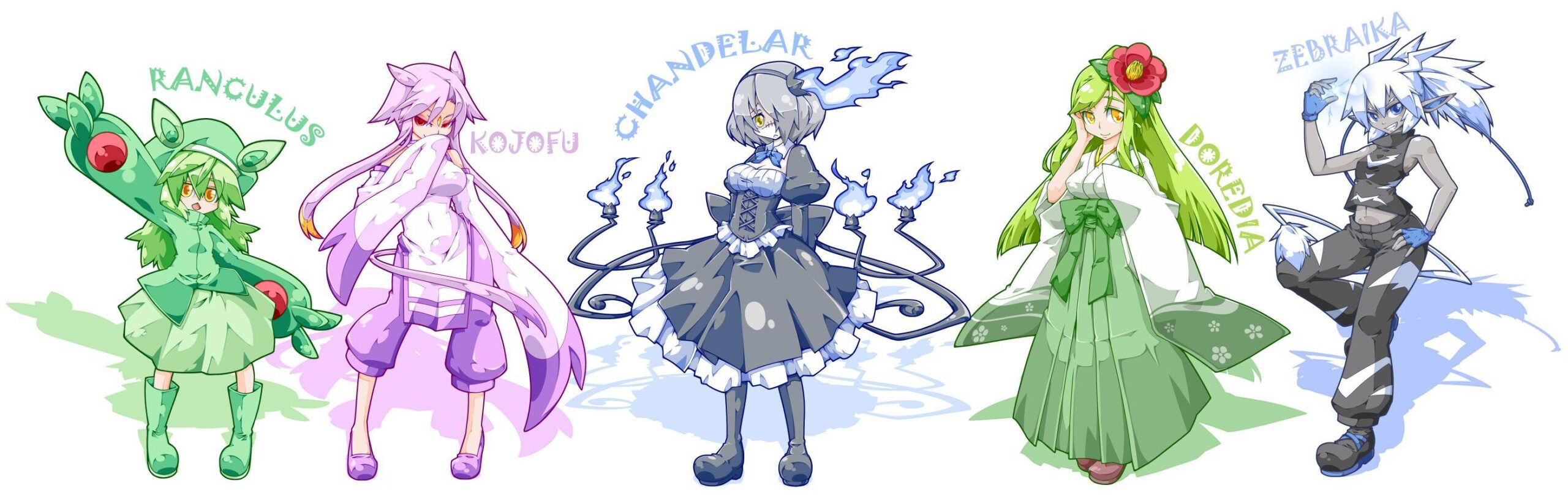 anthropomorphism chandelure fire flowers hat lilligant mienshao