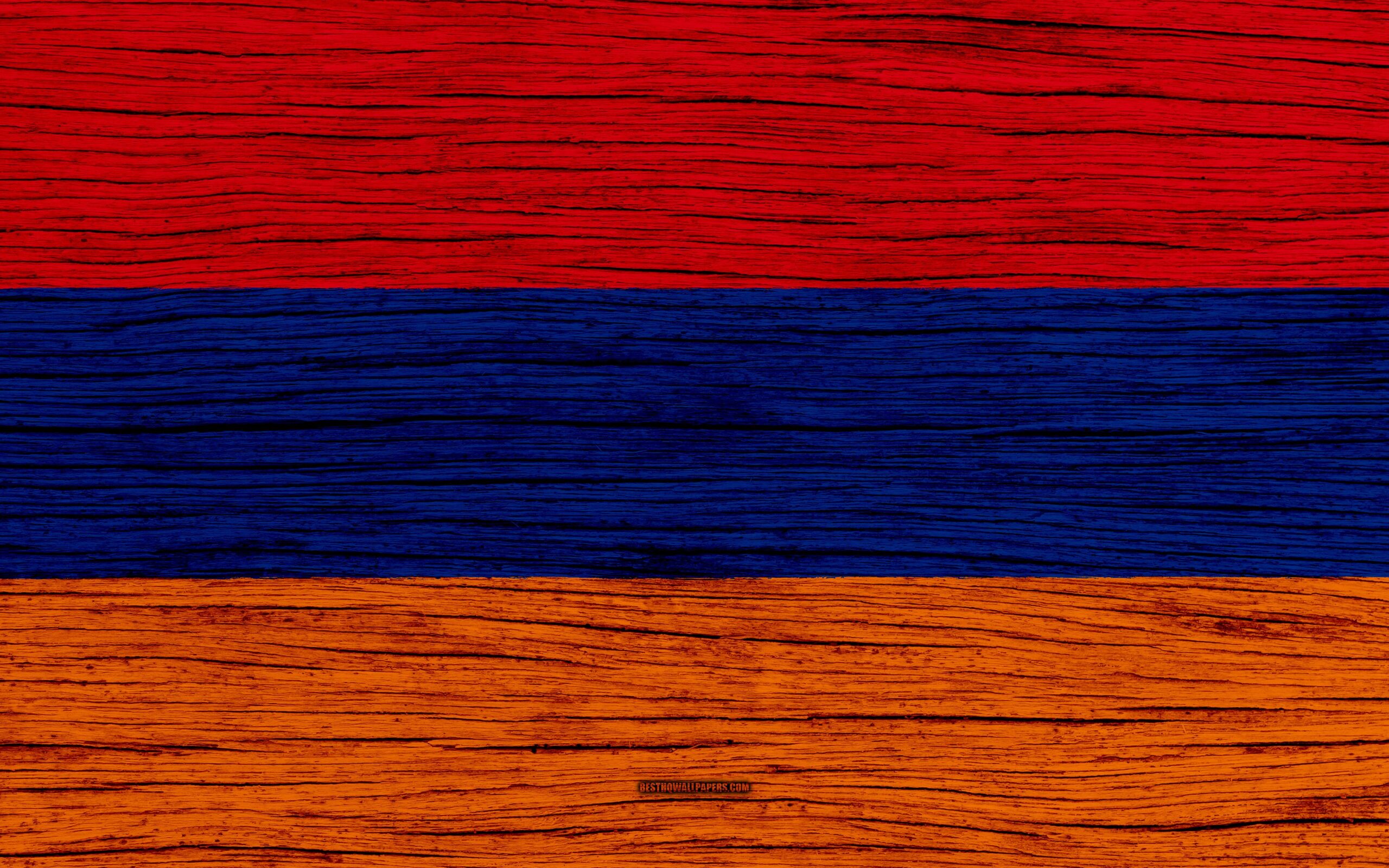 Download wallpapers Flag of Armenia, 4k, Asia, wooden texture