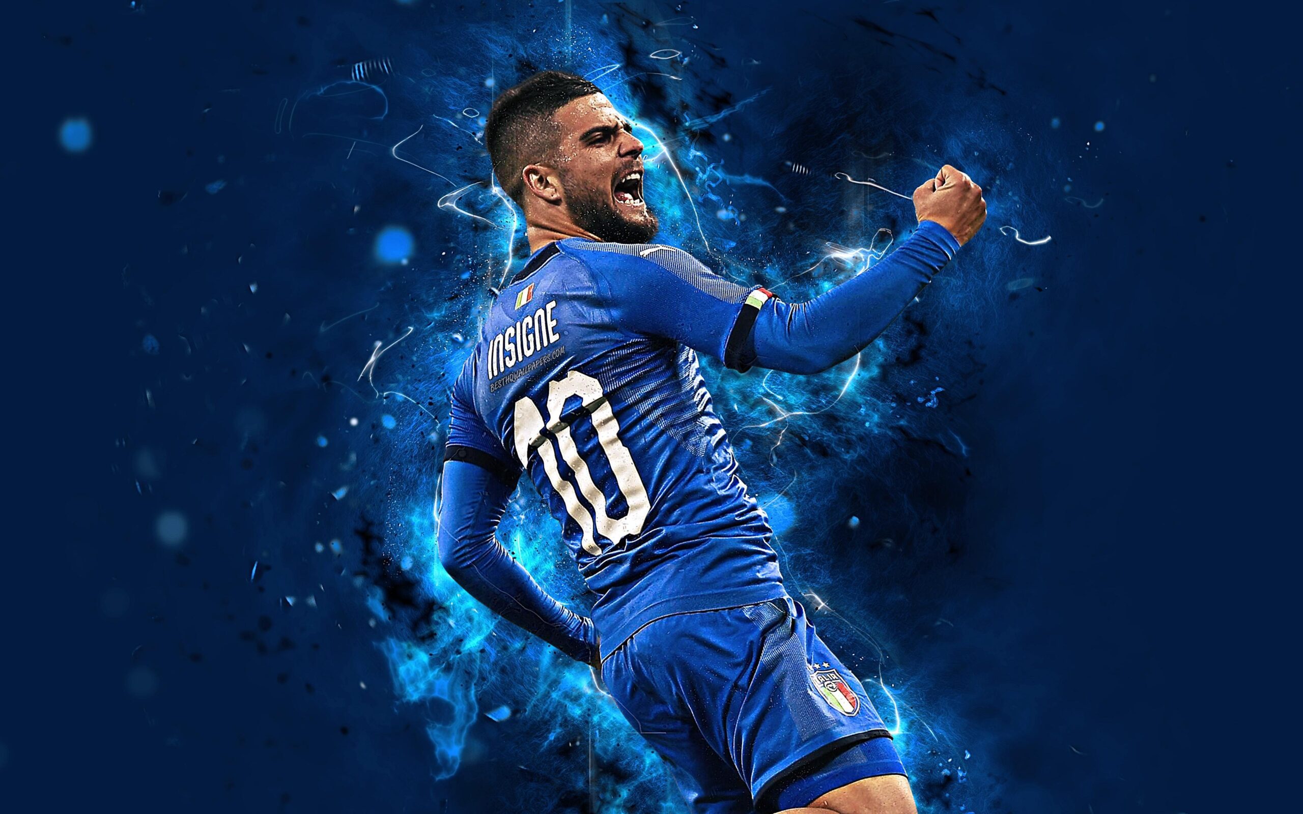 Download wallpapers 4k, Lorenzo Insigne, abstract art, Italy