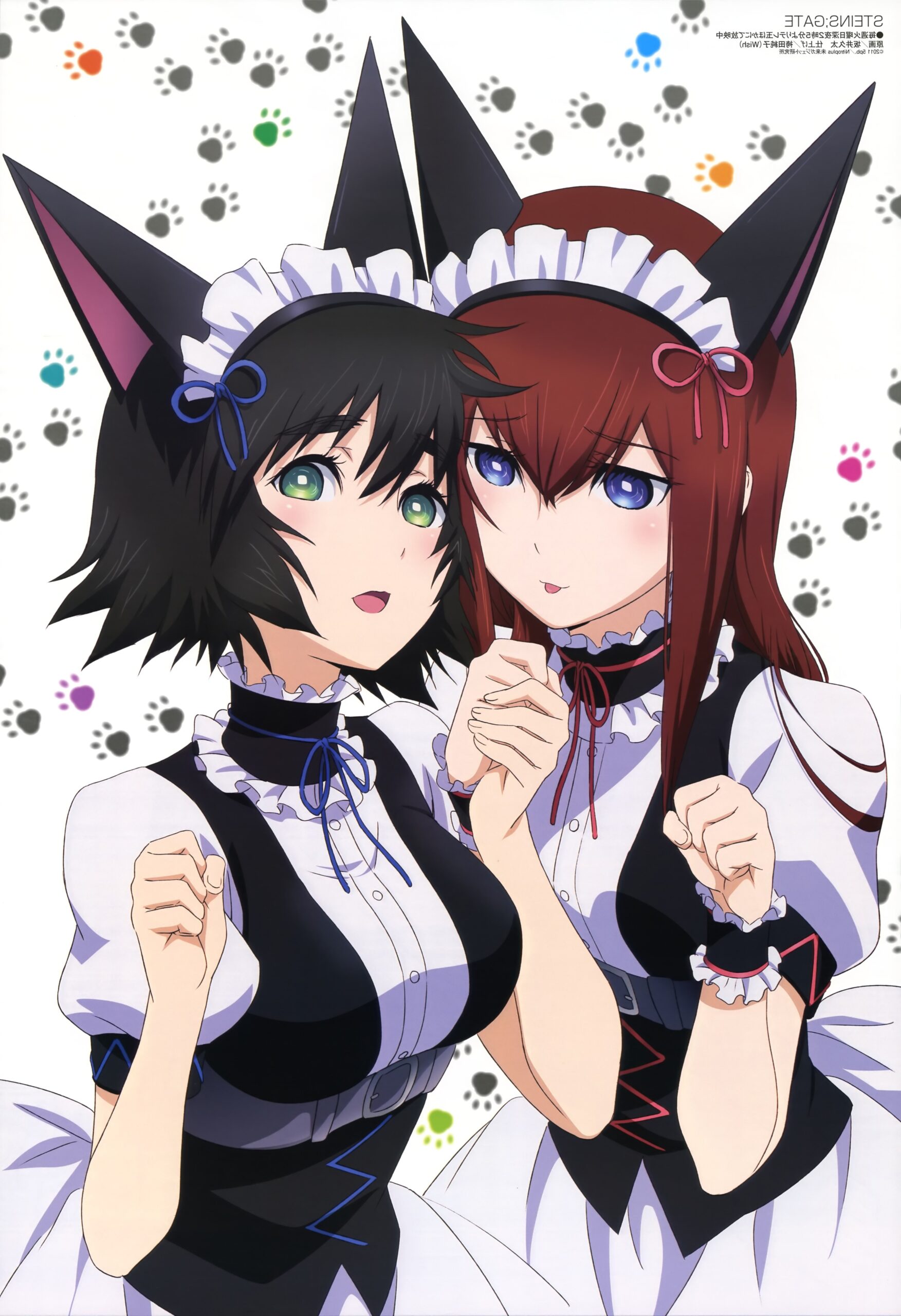 makise kurisu steinsgate shiina mayuri maid outfit maid anime anime