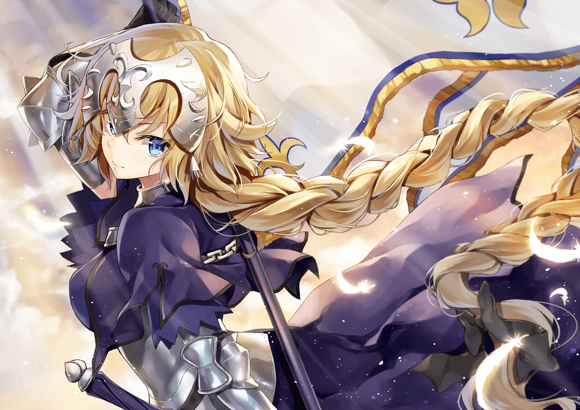 Wallpapers Jeanne D’arc, Blonde, Braid, Cape, Fate Grand Order