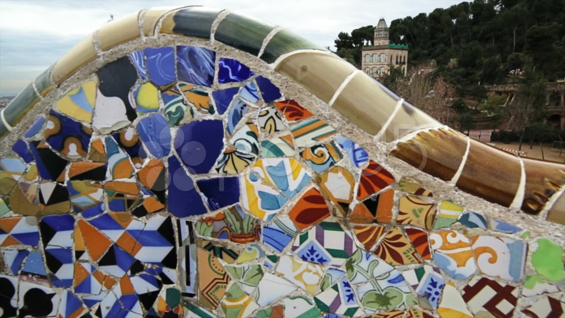 Bench in the Park Güell ~ Hi Res Video