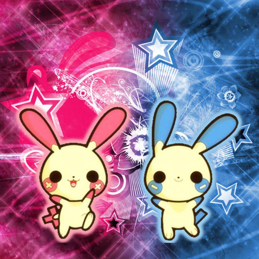 ipad Wallpaper] Plusle and Minun by Inoune