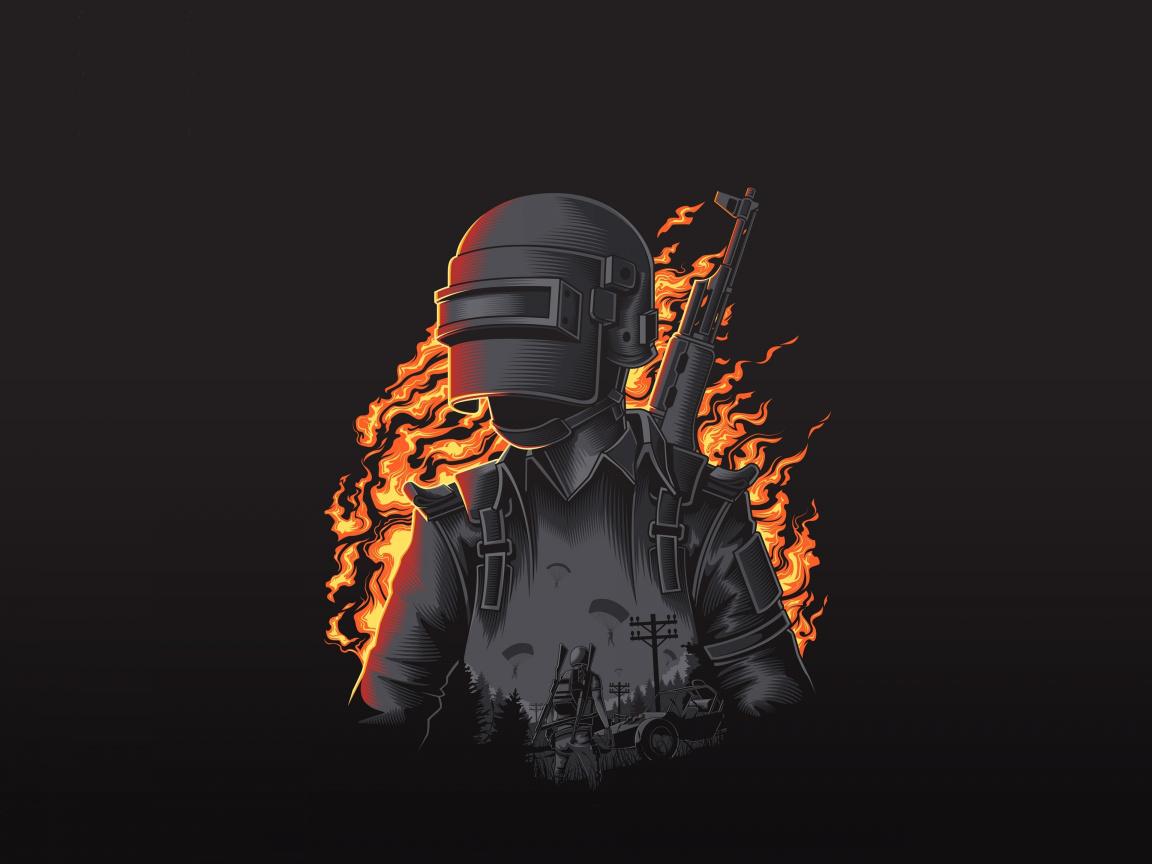 Download wallpapers pubg, illustration, minimal art