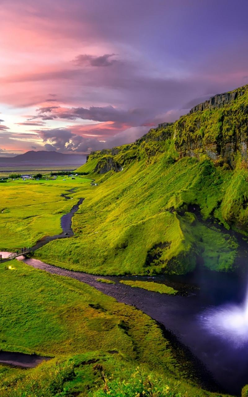 Download Iceland, falls, Waterfall Samsung n7000 wallpapers