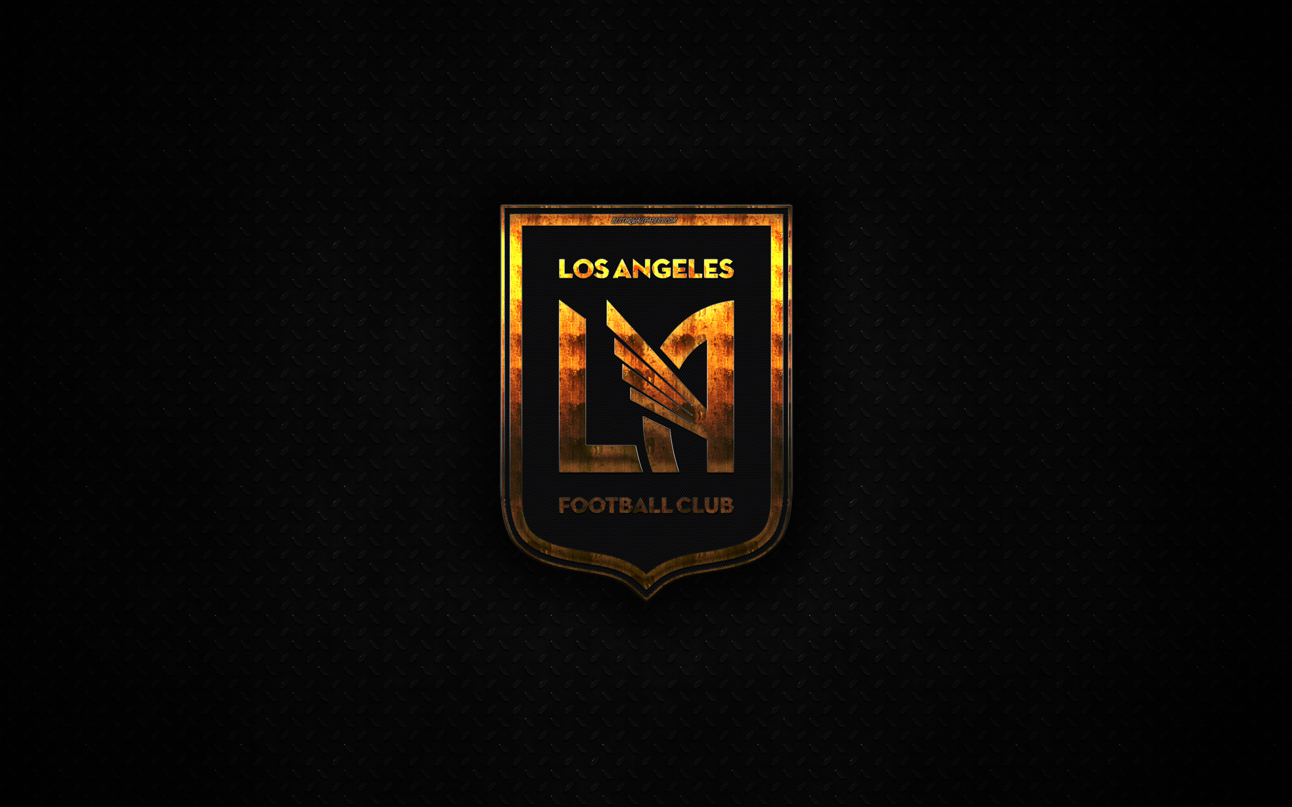 Download wallpapers Los Angeles FC, LA FC, 4k, metal logo, creative