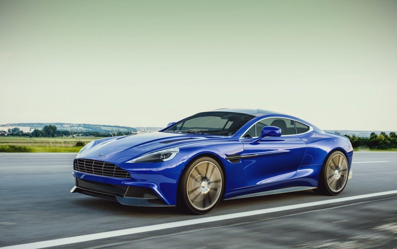 Blue Aston Martin Vanquish On wallpapers