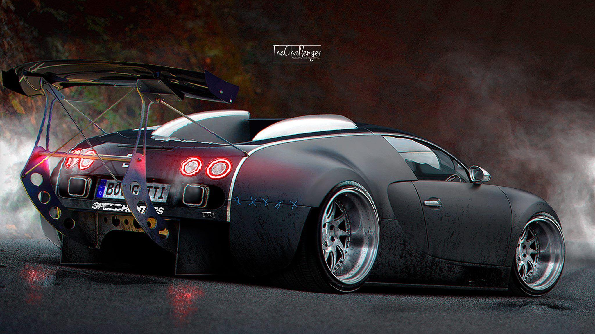 Bugatti Veyron Gets Stanced, Luckily It’s a Rendering