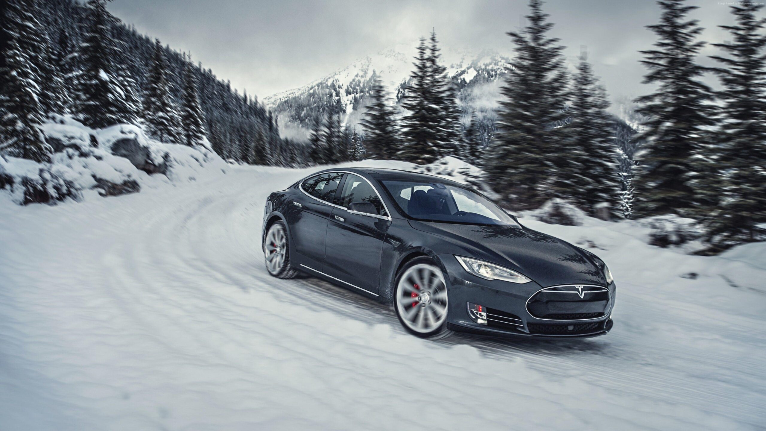 Tesla Model S P85D Black Wallpapers