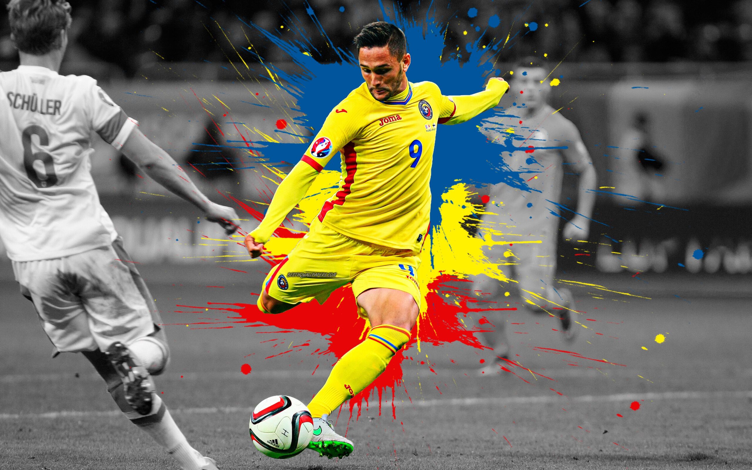 Download wallpapers Florin Andone, 4k, Romania national football