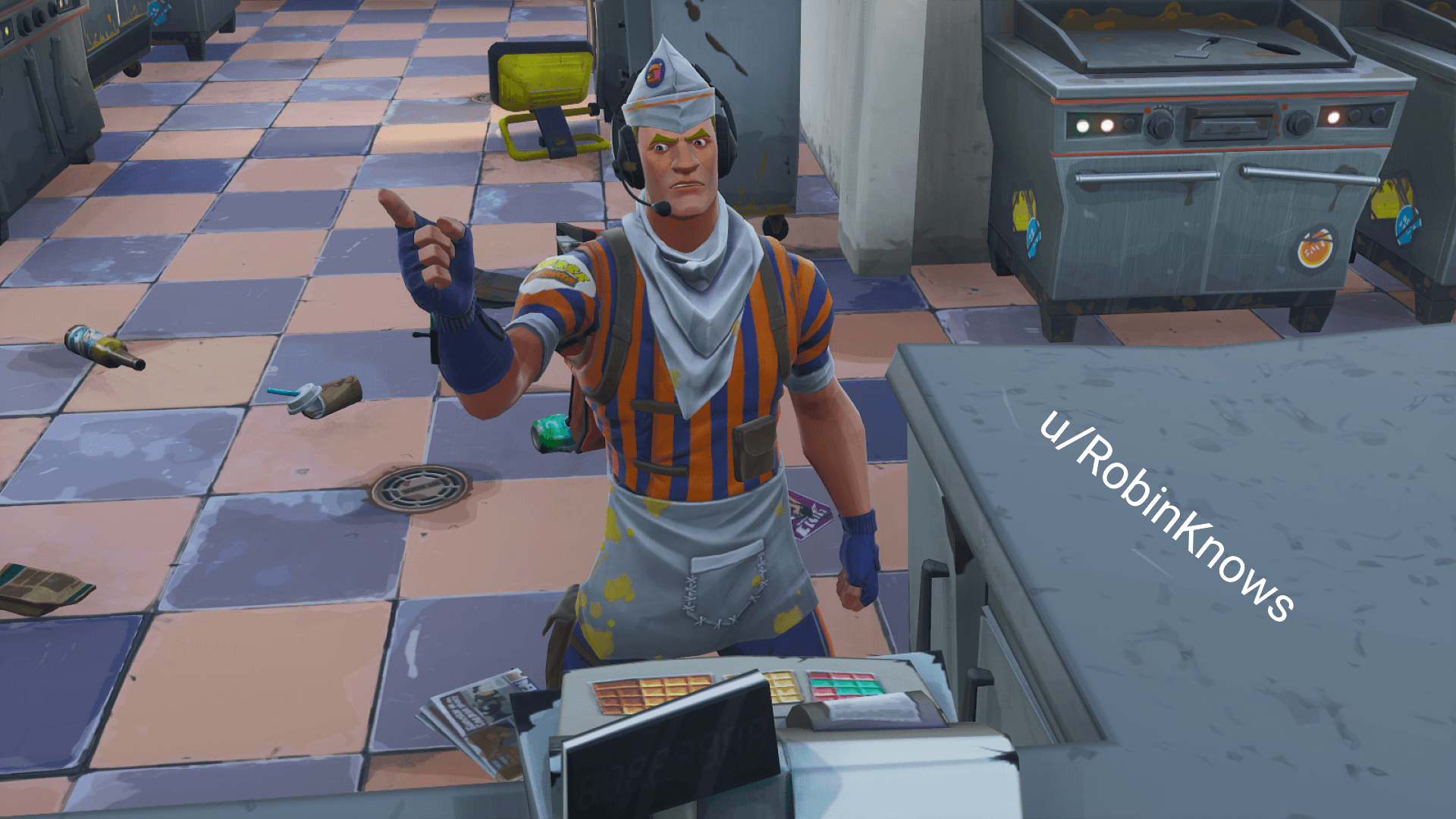 Grill Sergeant really hate when people sneak in line! : FortNiteBR