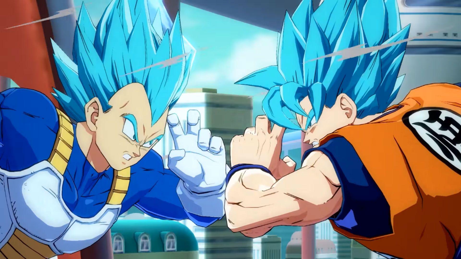 Watch Super Saiyan Blue Goku and Vegeta tear it up in Dragon Ball