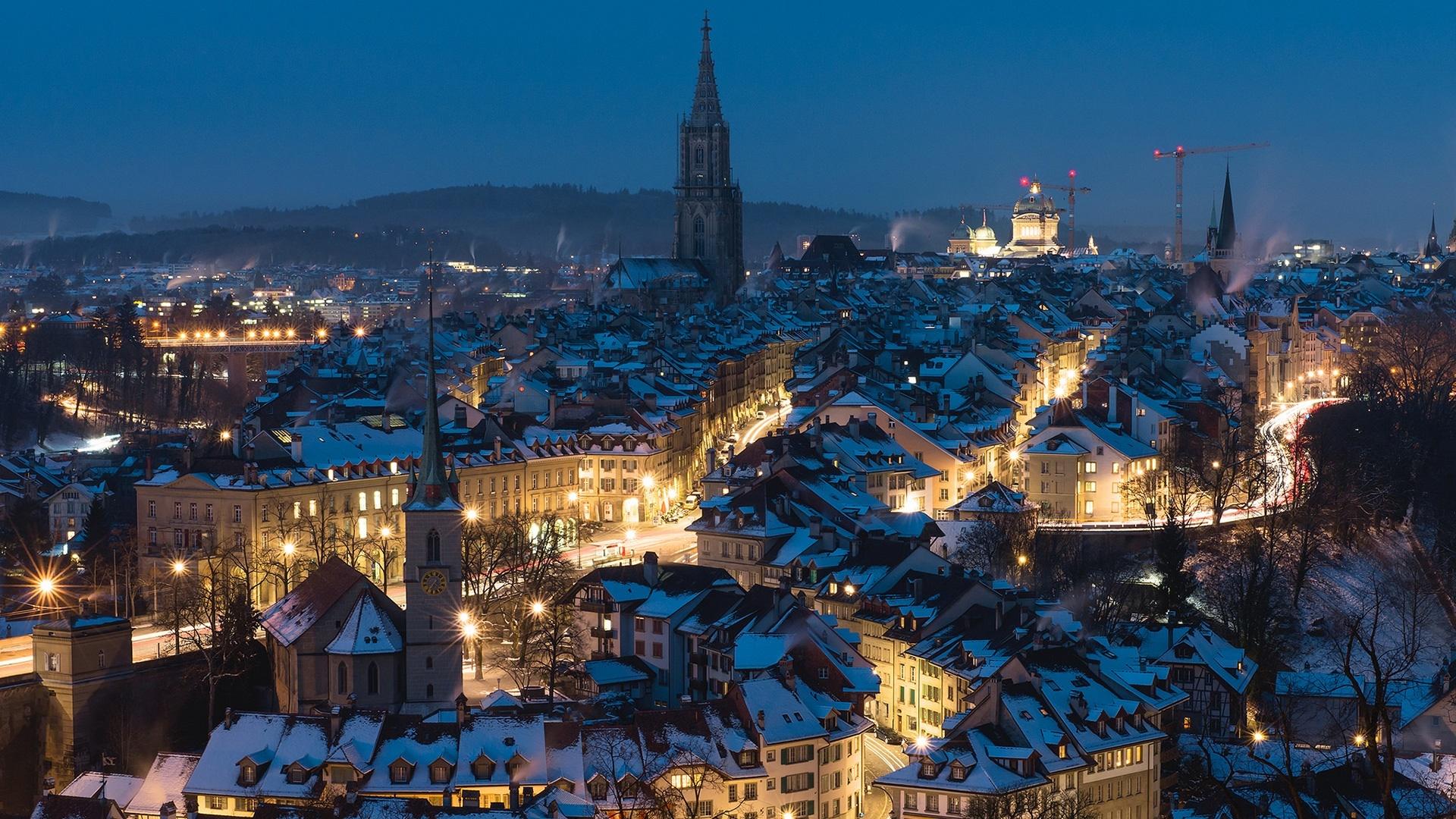 Winter Night In Bern HD Wallpapers