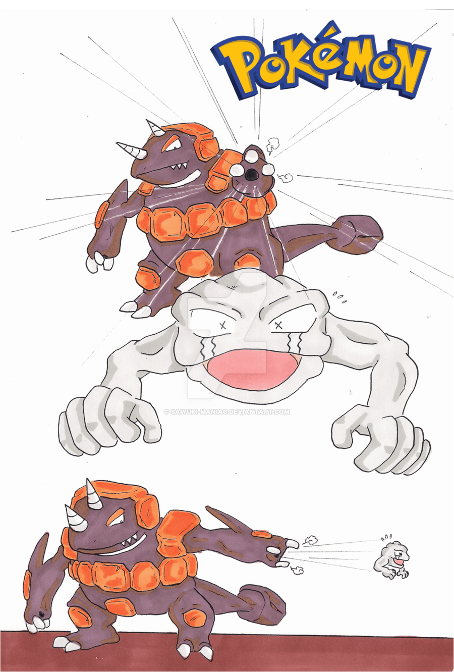 Rhyperior and Geodude Combo by Saiyuki