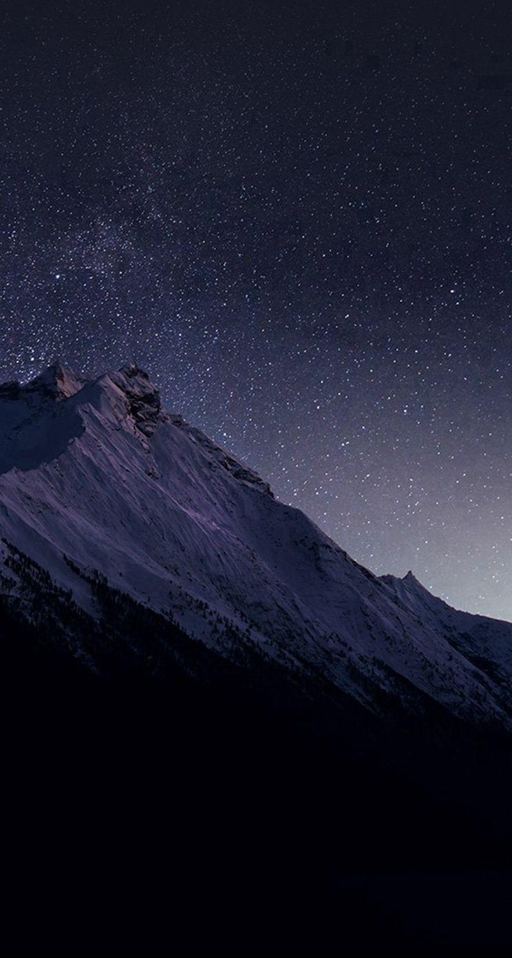 4723 22: Mountain Night Snow Dark Star iPhone 5s wallpapers