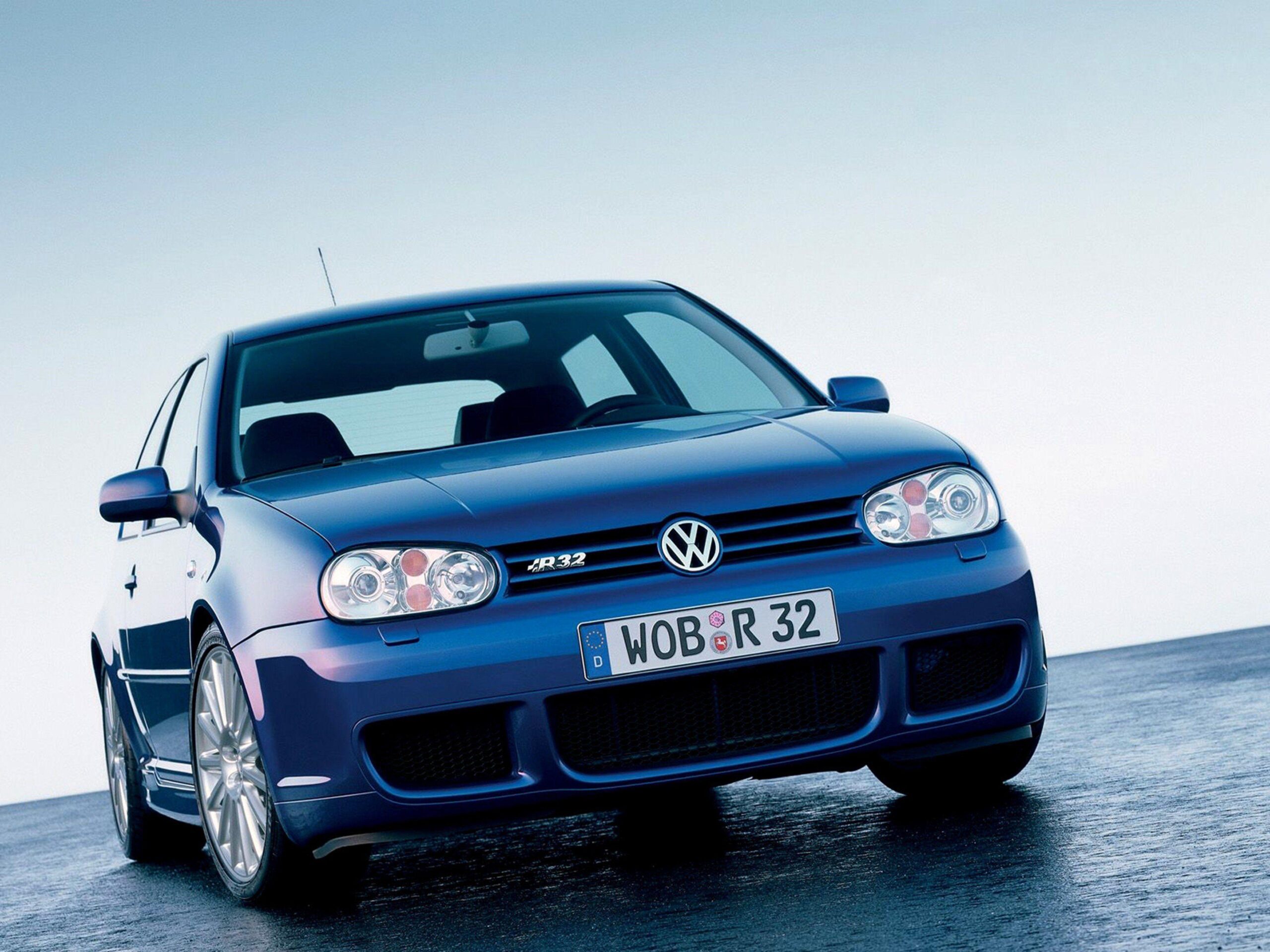 2002 Volkswagen Golf R32 car Germany blue wallpapers