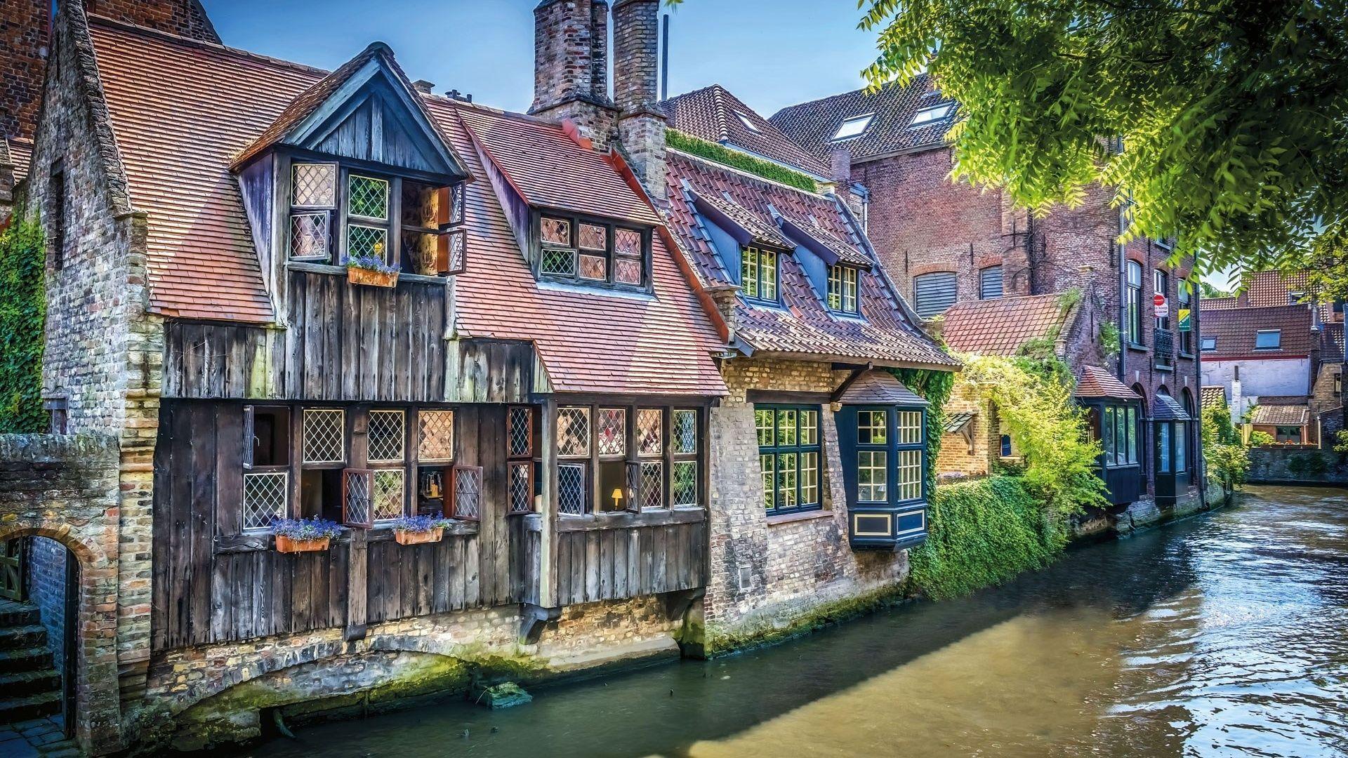 Brugge, Belgium, Houses, Watter City, Brugge Canal