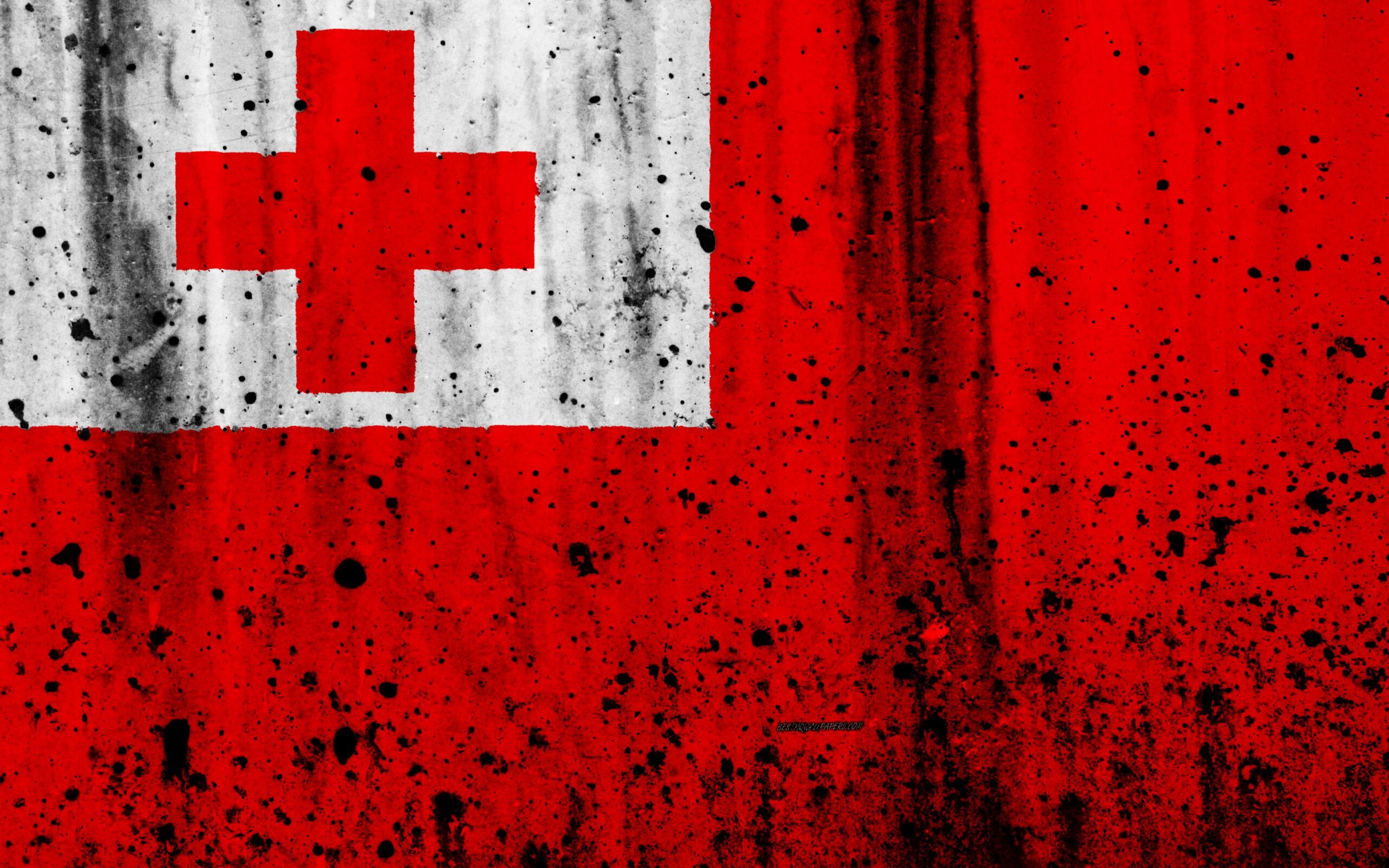 Download wallpapers Tonga flag, 4k, grunge, flag of Tonga, Oceania