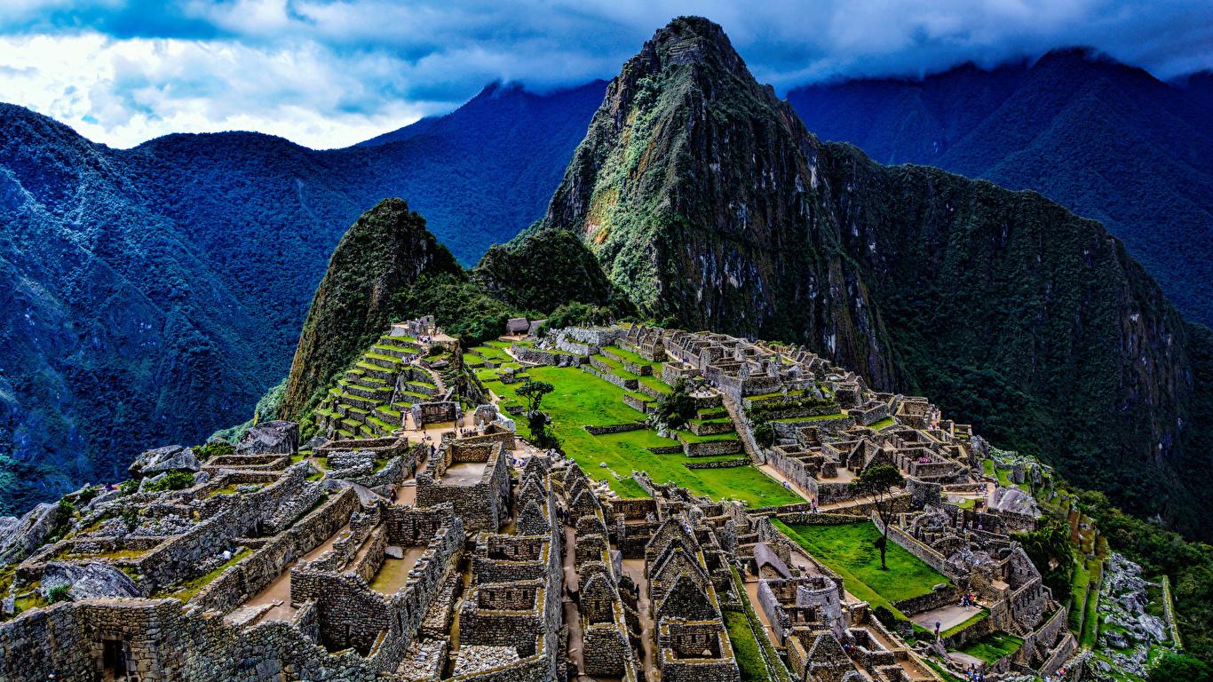 Pictures Peru Machu Picchu Nature Mountains Ruins