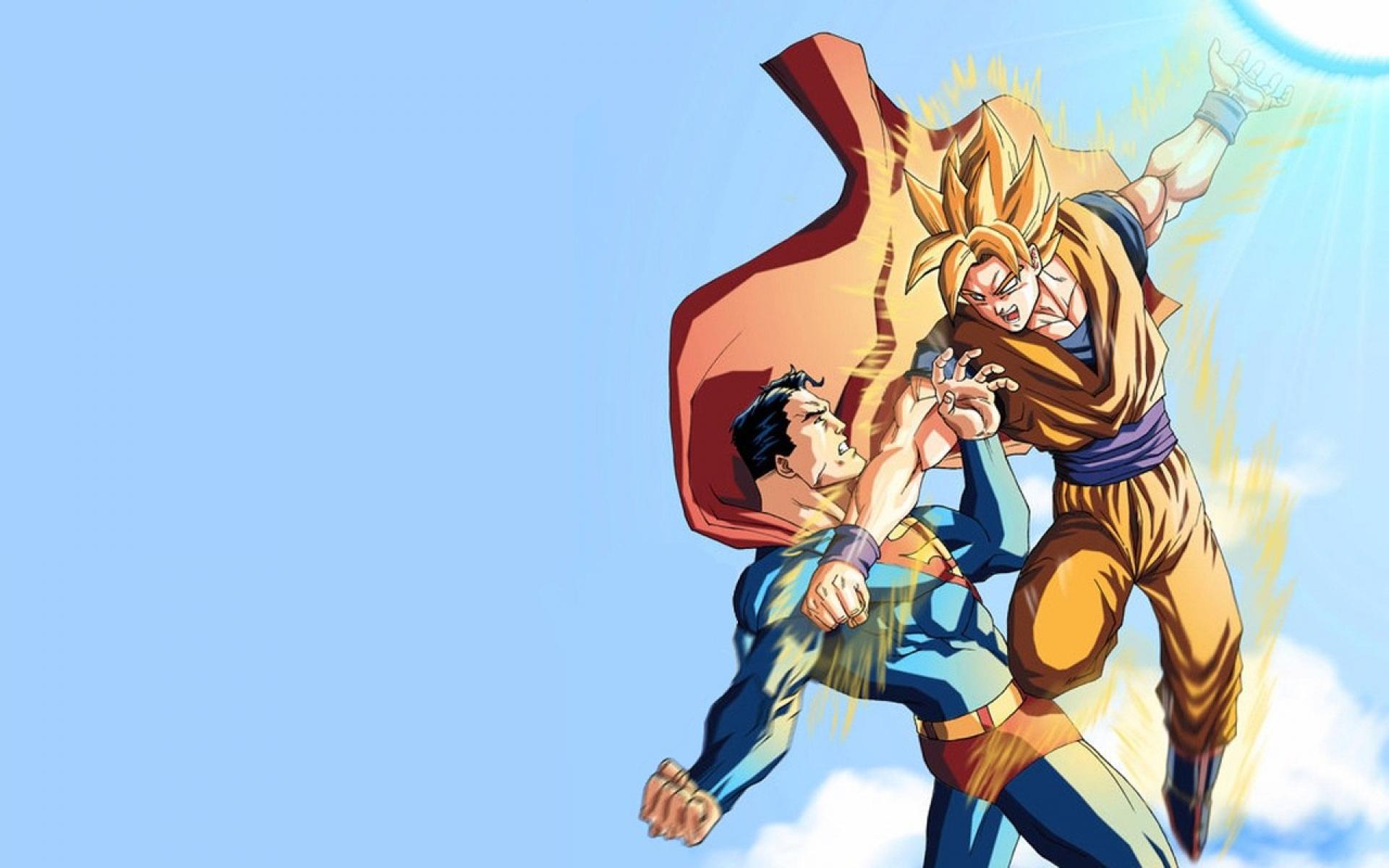 Son Goku Super Saiyan Vs Superman Wallpapers