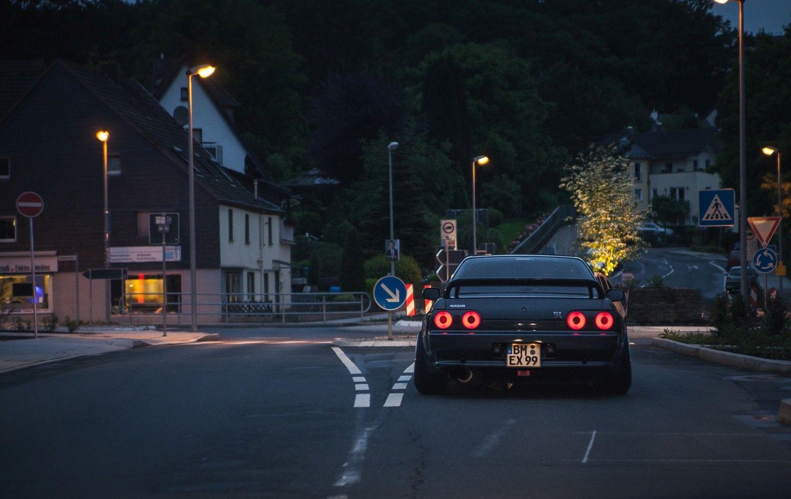 street light, Stance, nature, Nissan, BBS, midnight