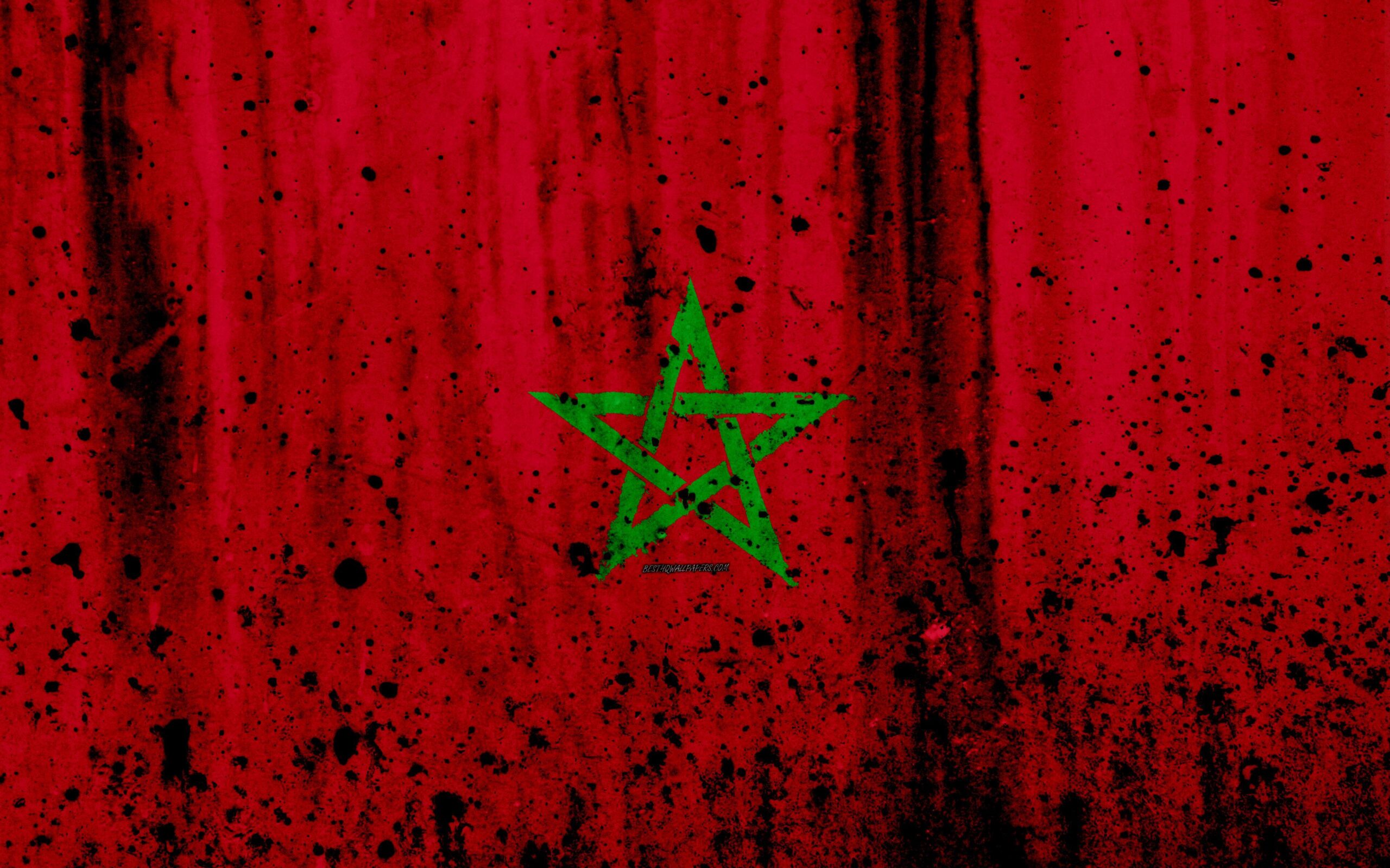 Download wallpapers Moroccan flag, 4k, grunge, flag of Morocco