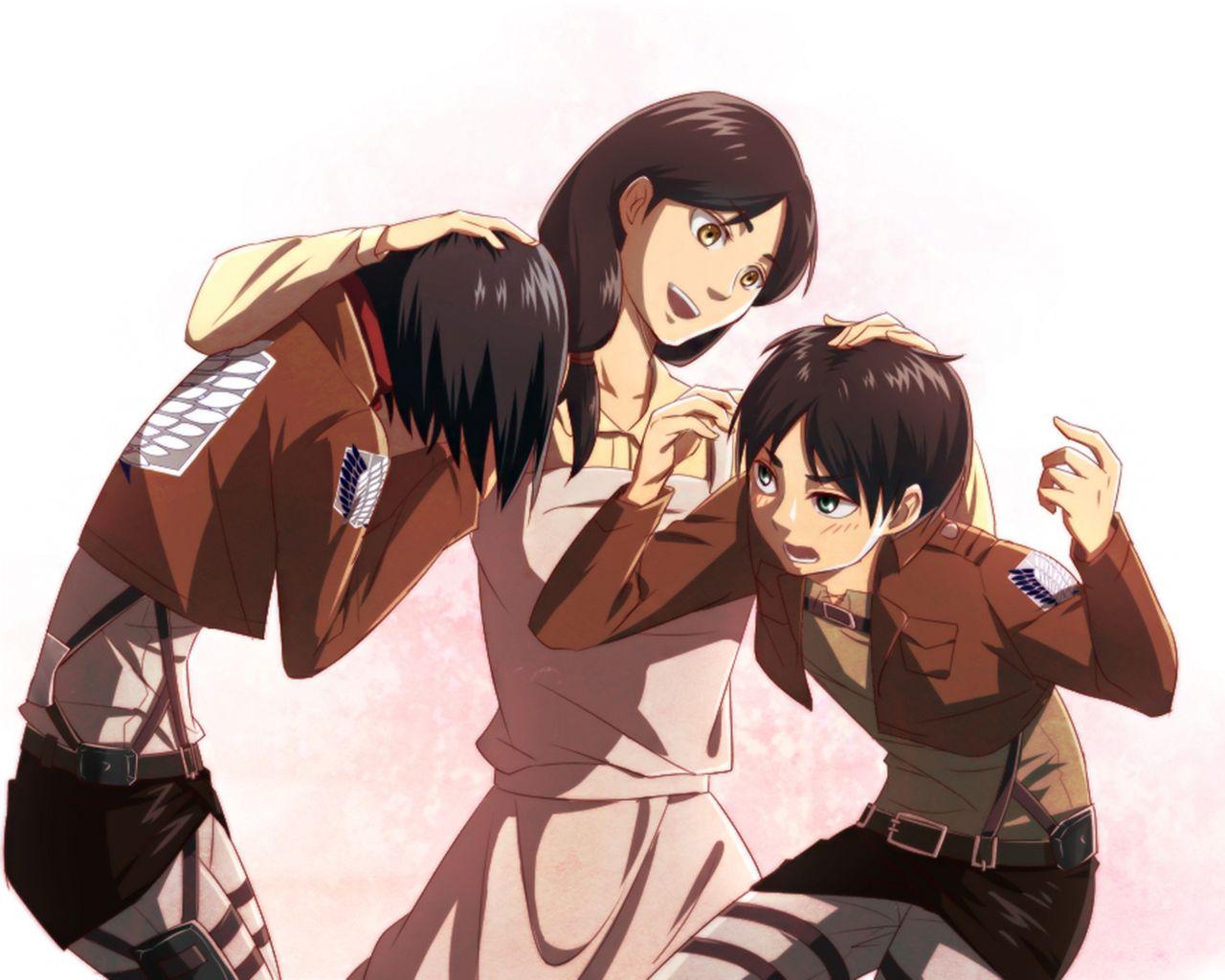 Anime Attack On Titan Carla Yeager Mikasa Ackerman Eren Yeager