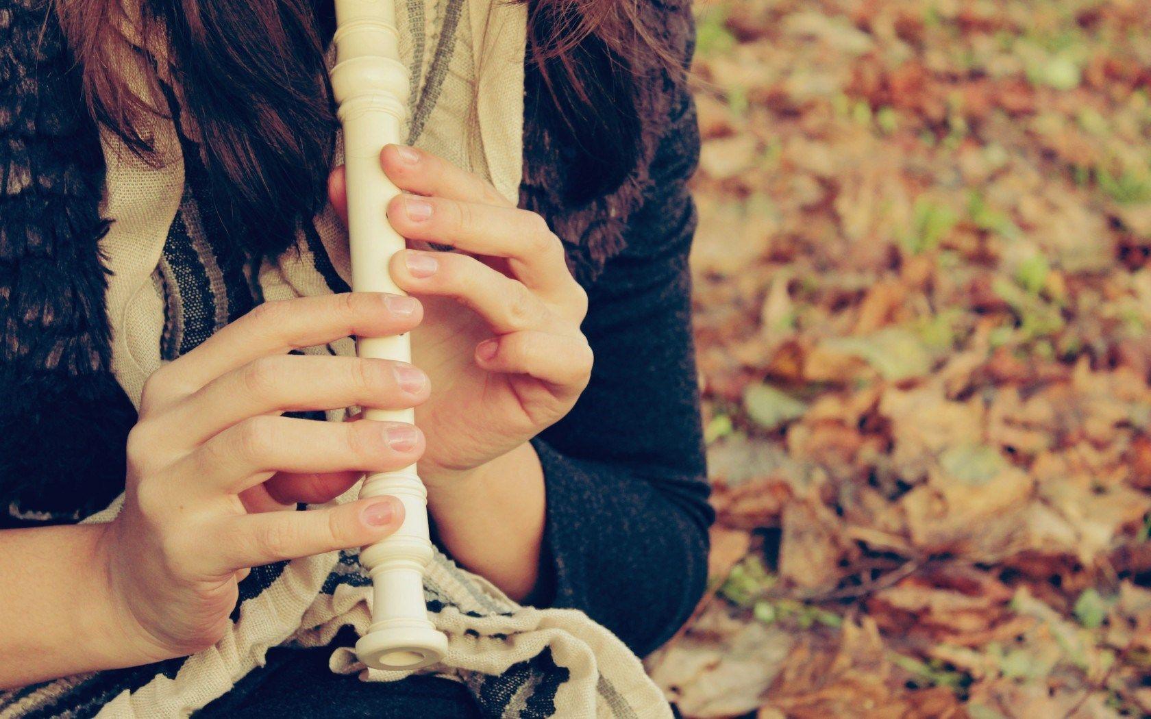 Girl Flute Fall Hd Wallpapers