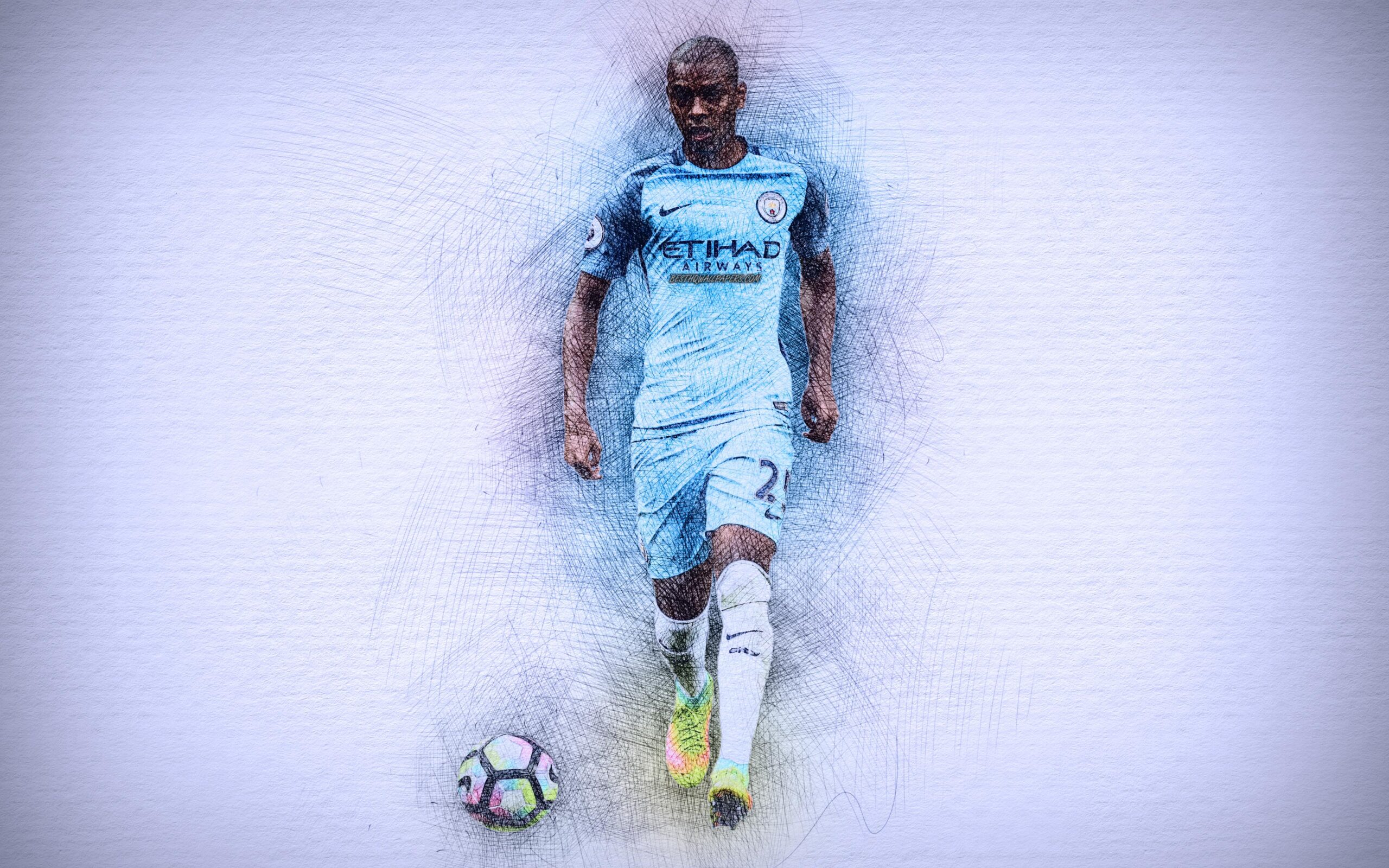 Download wallpapers Fernandinho, 4k, artwork, football stars