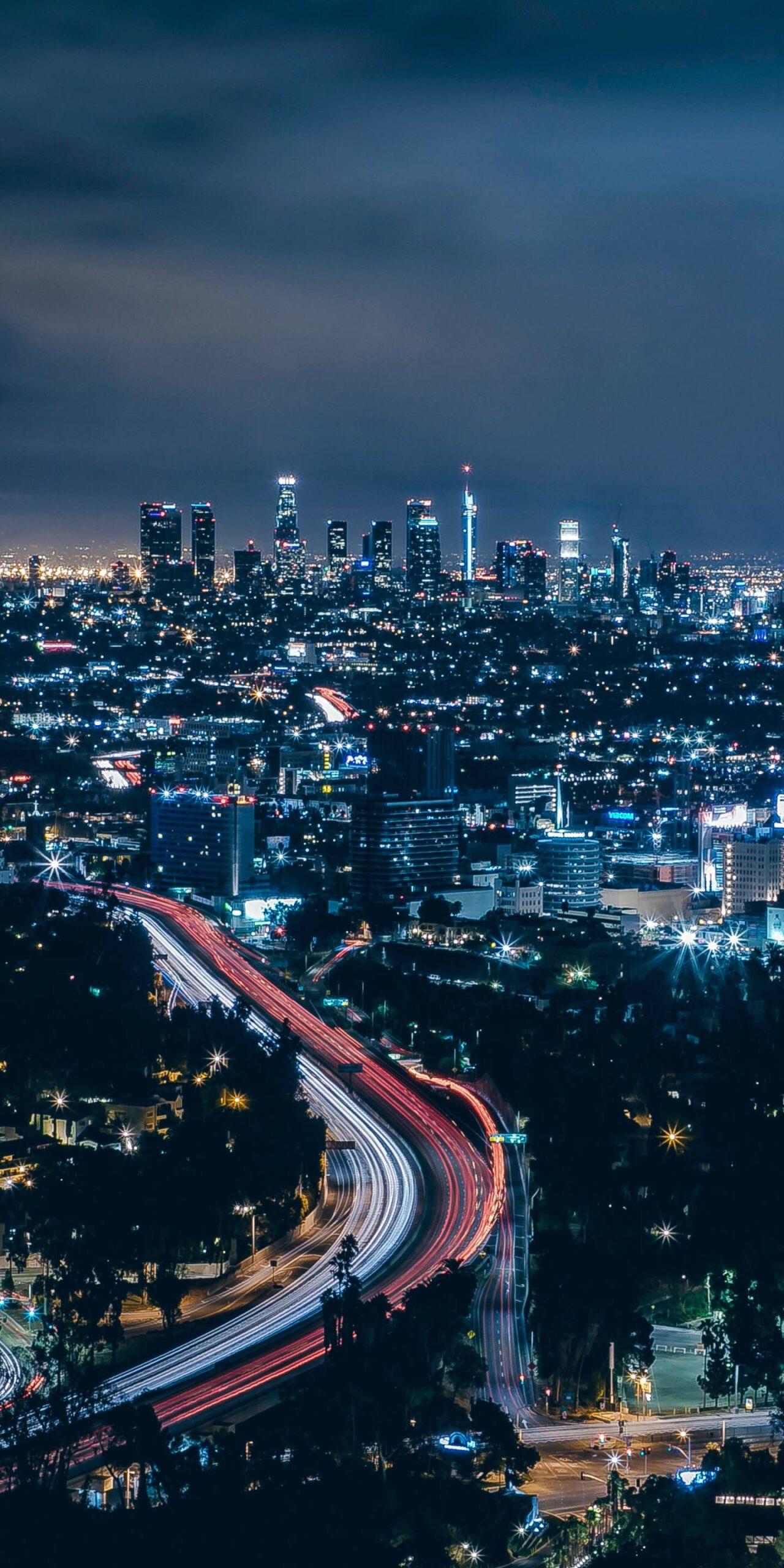 Download wallpapers los angeles, city, skyscrapers, night