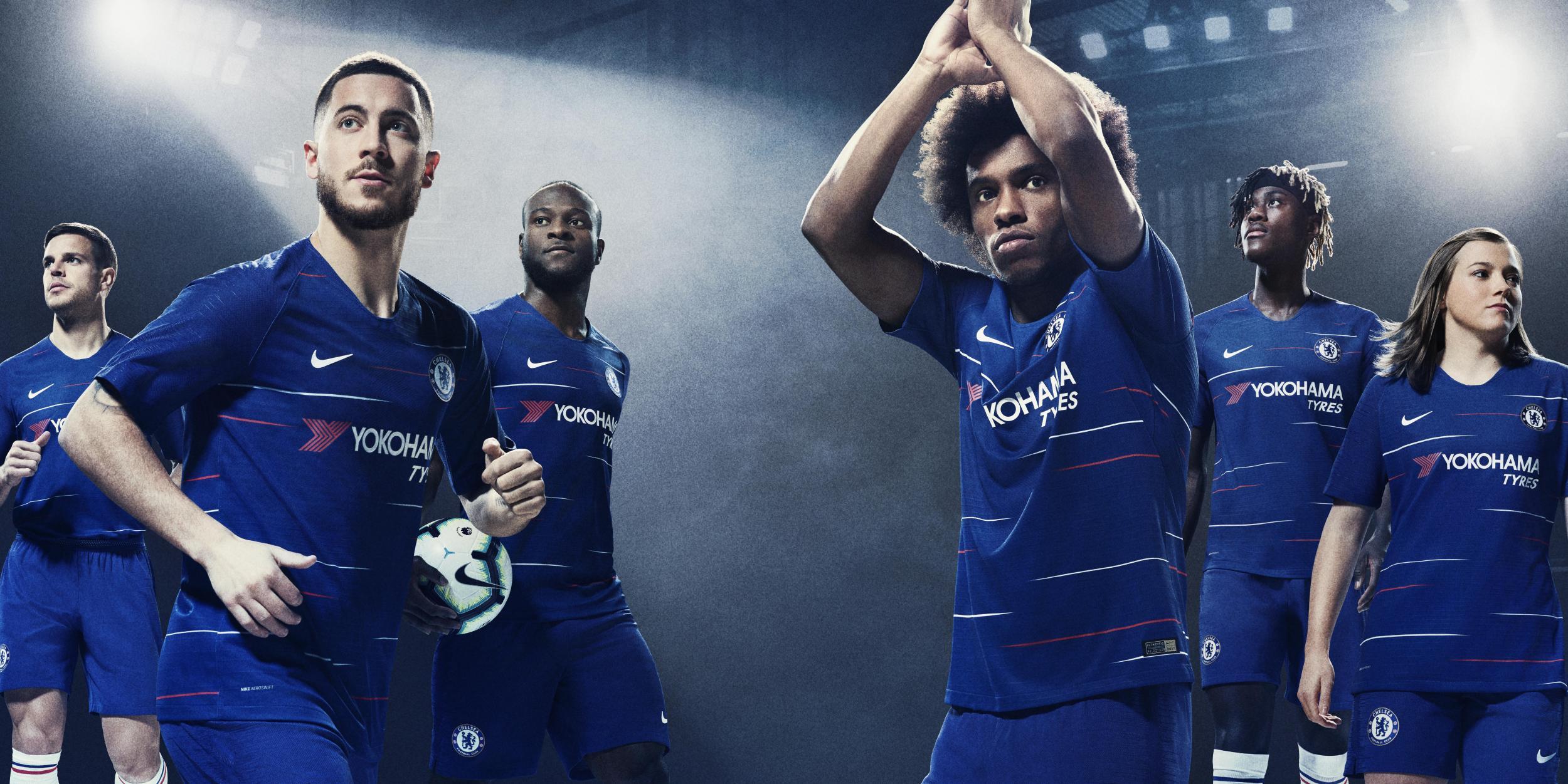 New Chelsea kit: Eden Hazard, Willian and Fran Kirby unveil 2018