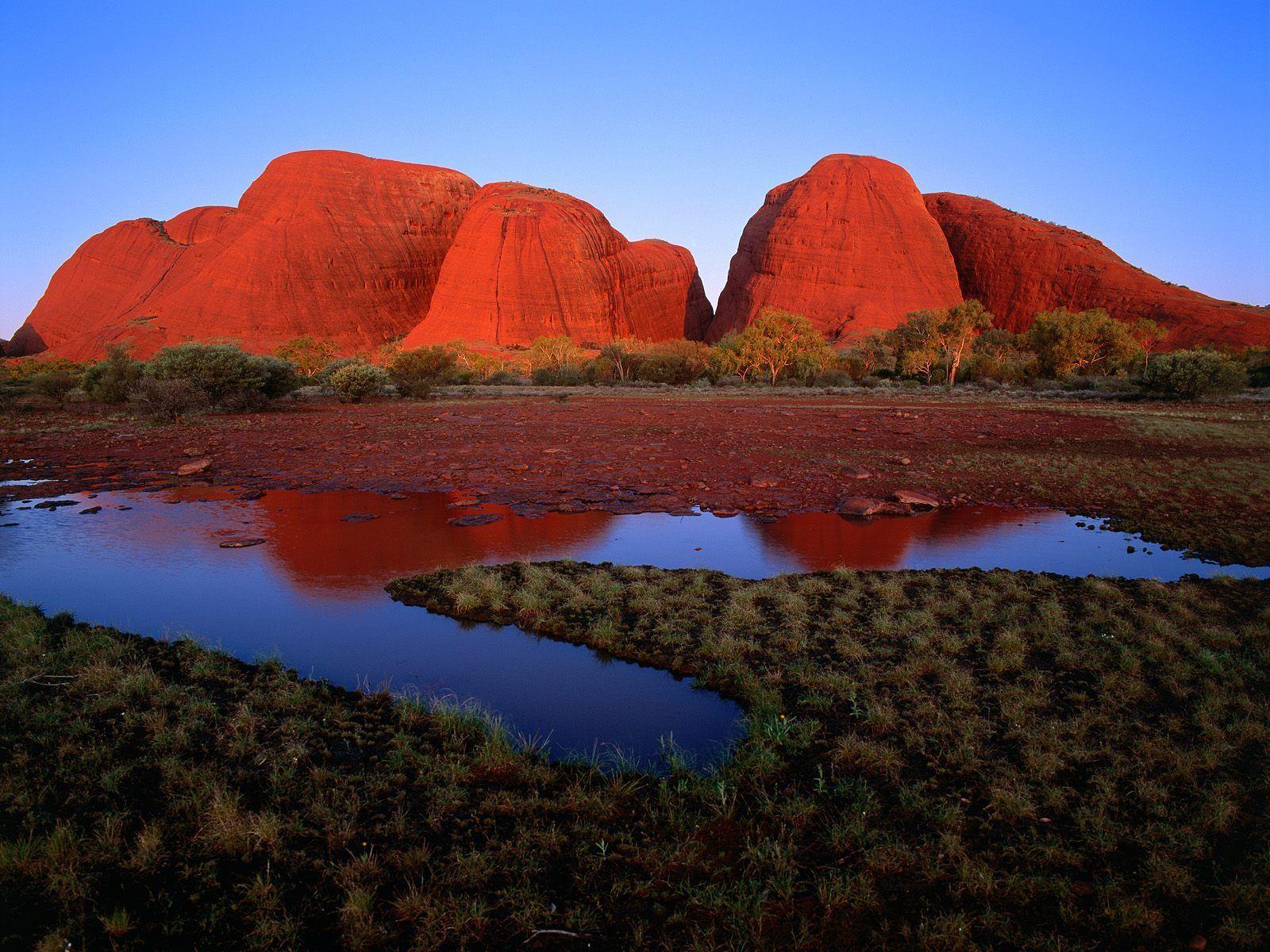 Kata Tjuta At Sunset Uluru Kata Tjuta National Park Australia