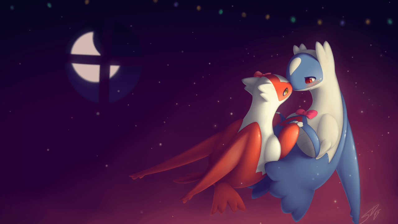 Wallpapers Latias, Latios, Pokémon, Christmas, Dance, 4K, Creative