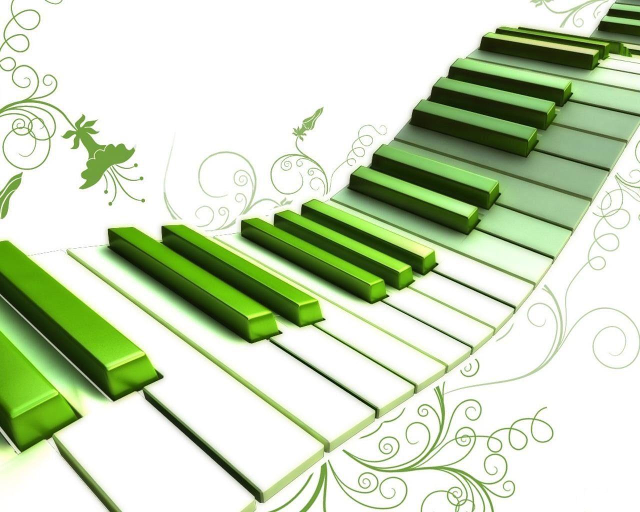 green piano wallpapers