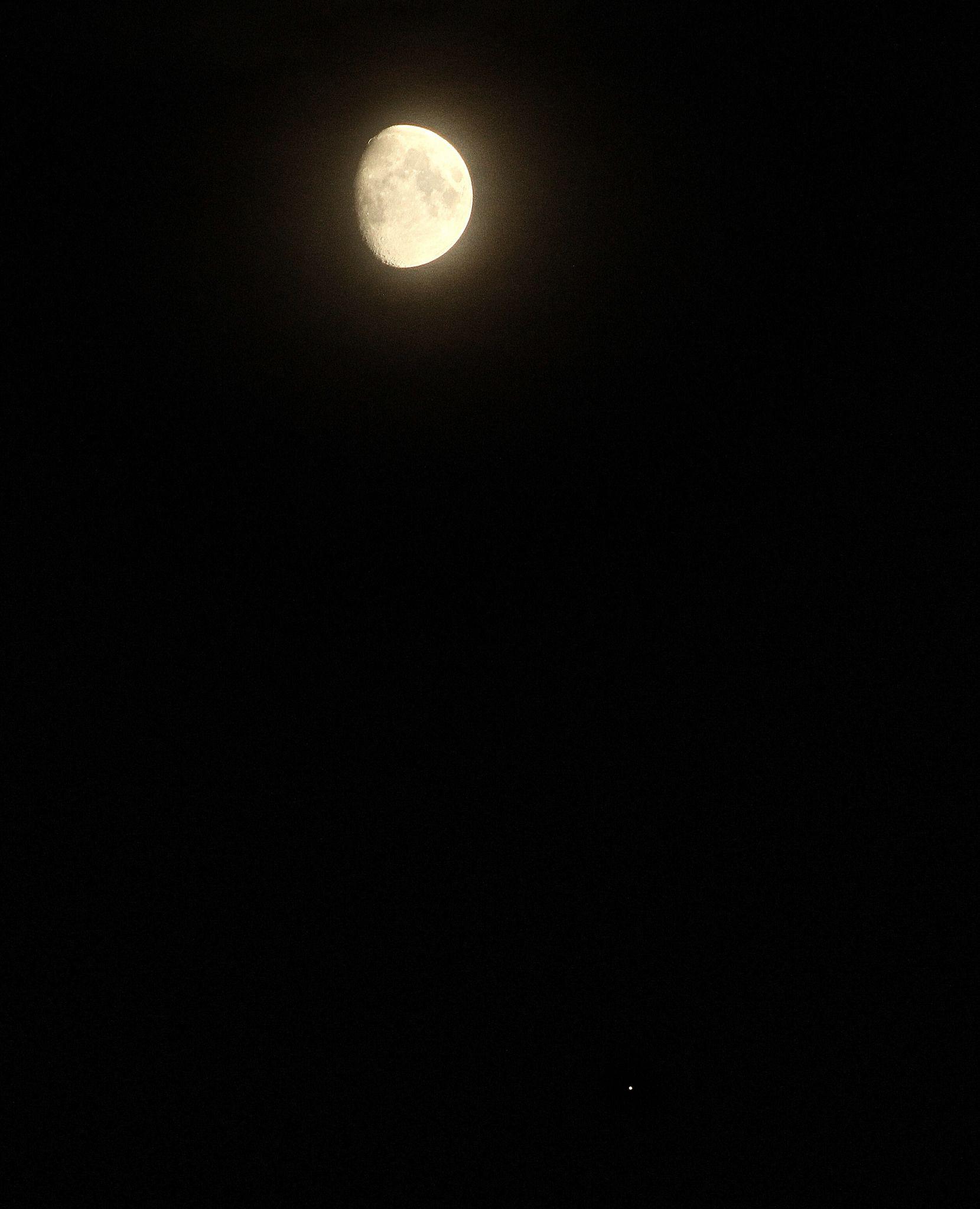 Waxing Gibbous Moon and Jupiter