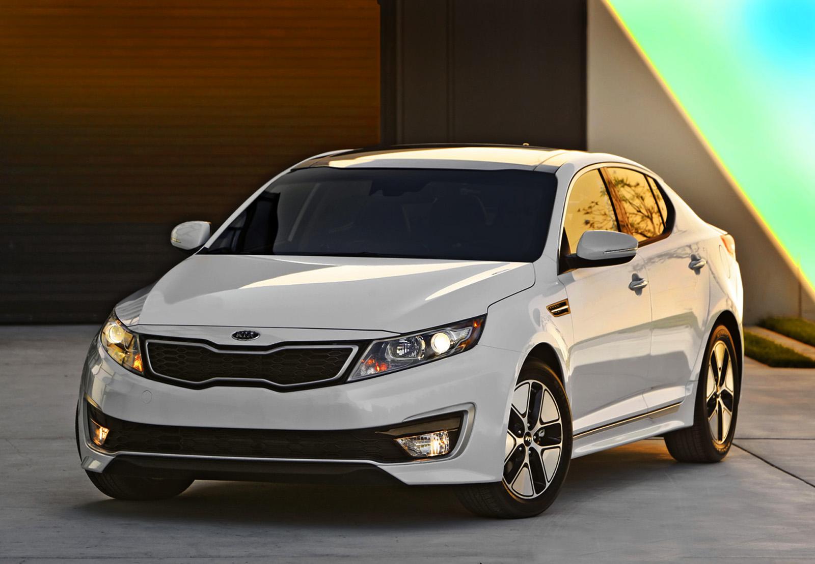 White Kia Optima Hybrid Car HD Wallpapers