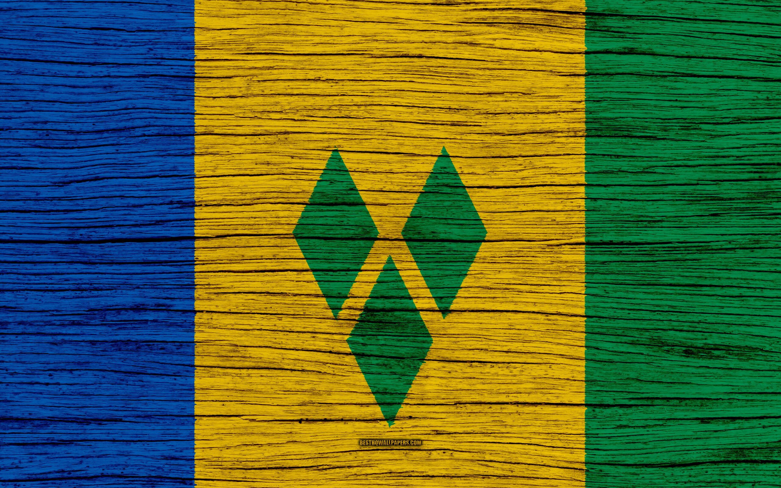 Download wallpapers Flag of Saint Vincent and the Grenadines, 4k