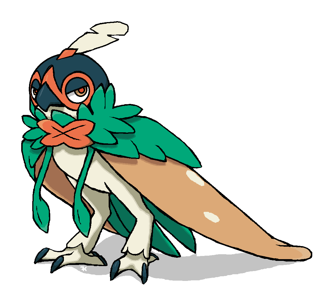 I pondered what Decidueye looked like with its hood down, and