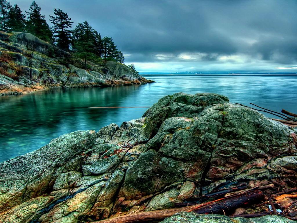 Rivers: Beautiful Clouds Vancouver Plants River Lake Calm